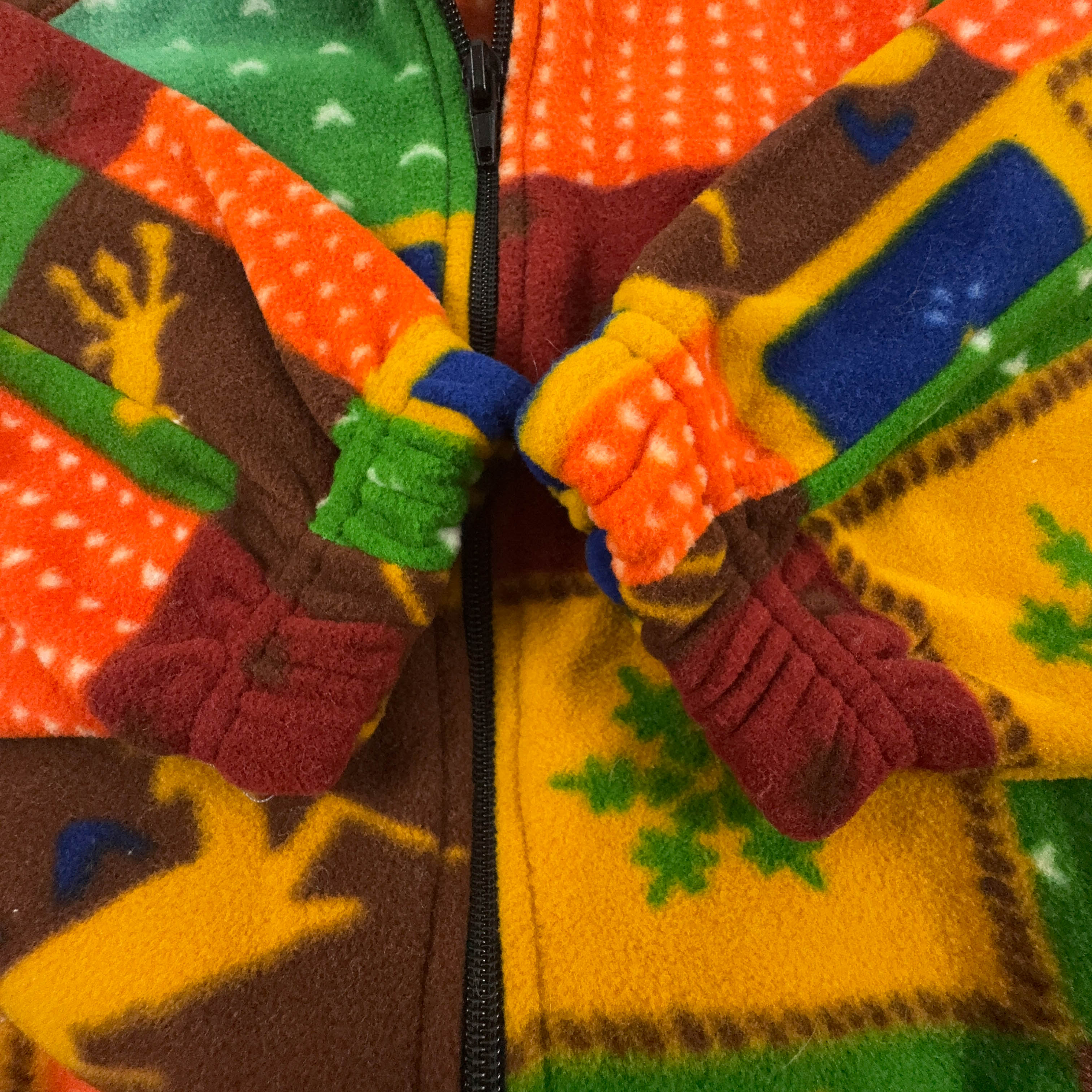 Pile Vintage multicolore geometrico fantasia patchwork anni 80 90 - Taglia L uomo
