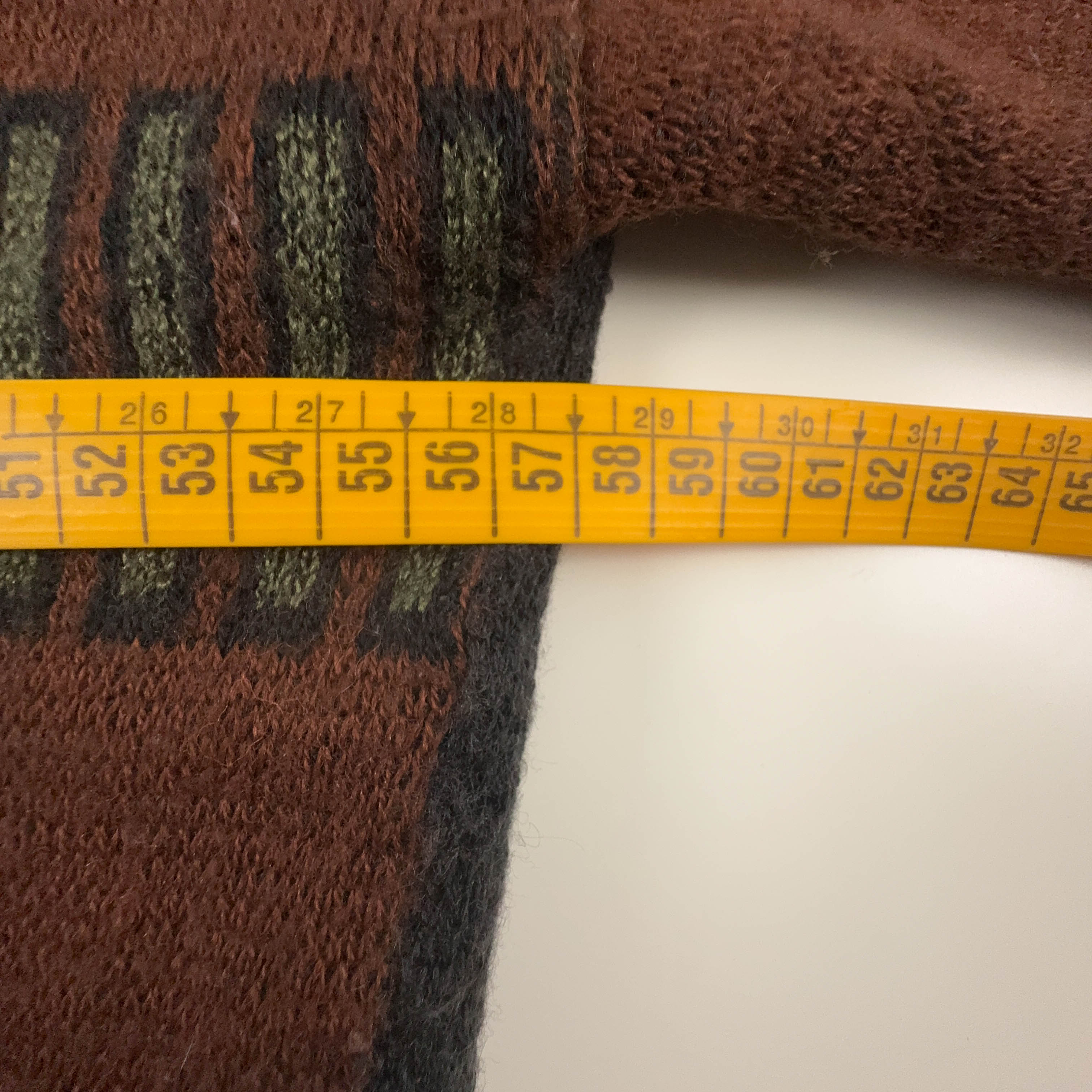 Cardigan Vintage marrone e grigio geometrico 50% lana anni 80 90 - Taglia M/L uomo