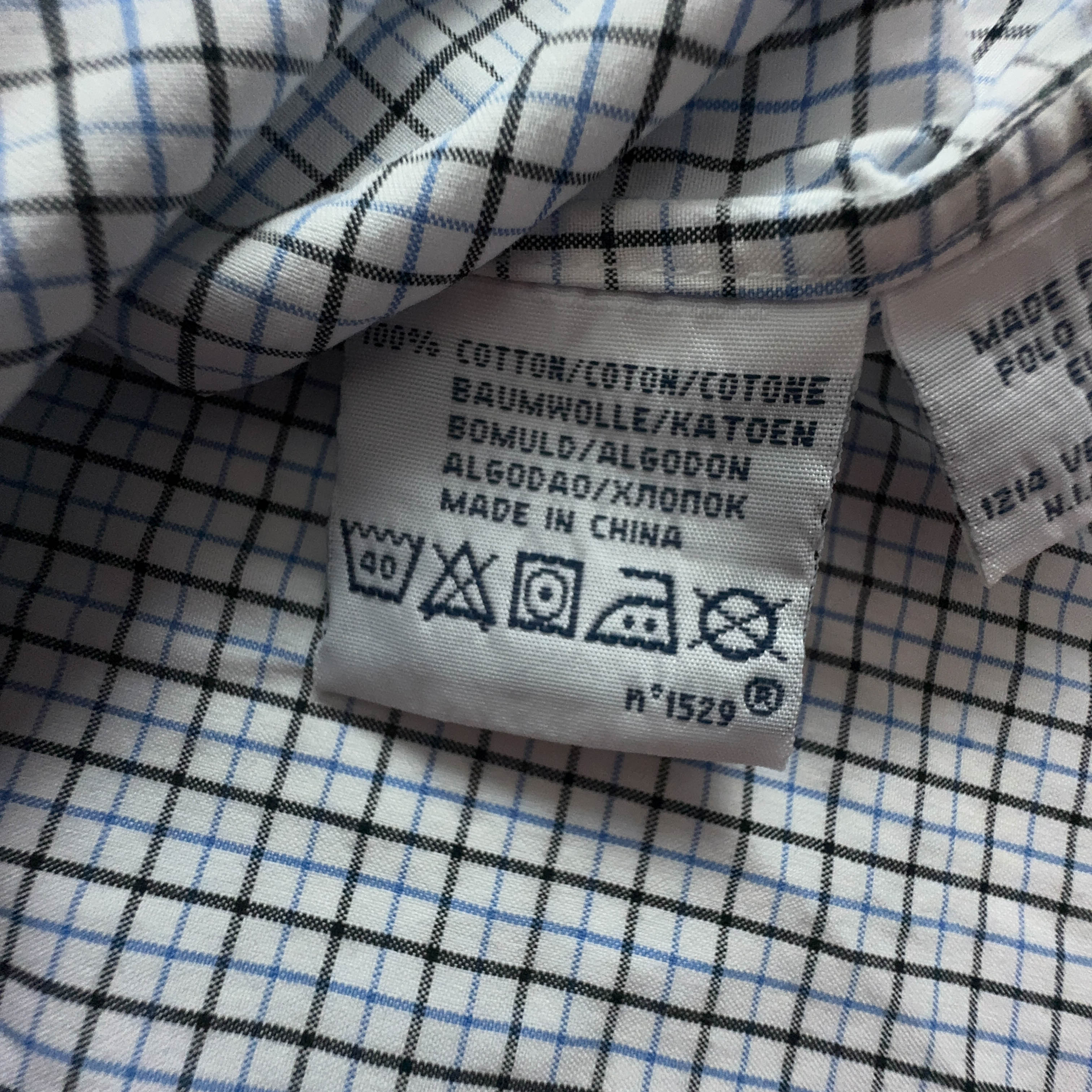 Camicia Ralph Lauren a quadri bianca e azzurra classic fit - Taglia M 15.5 uomo