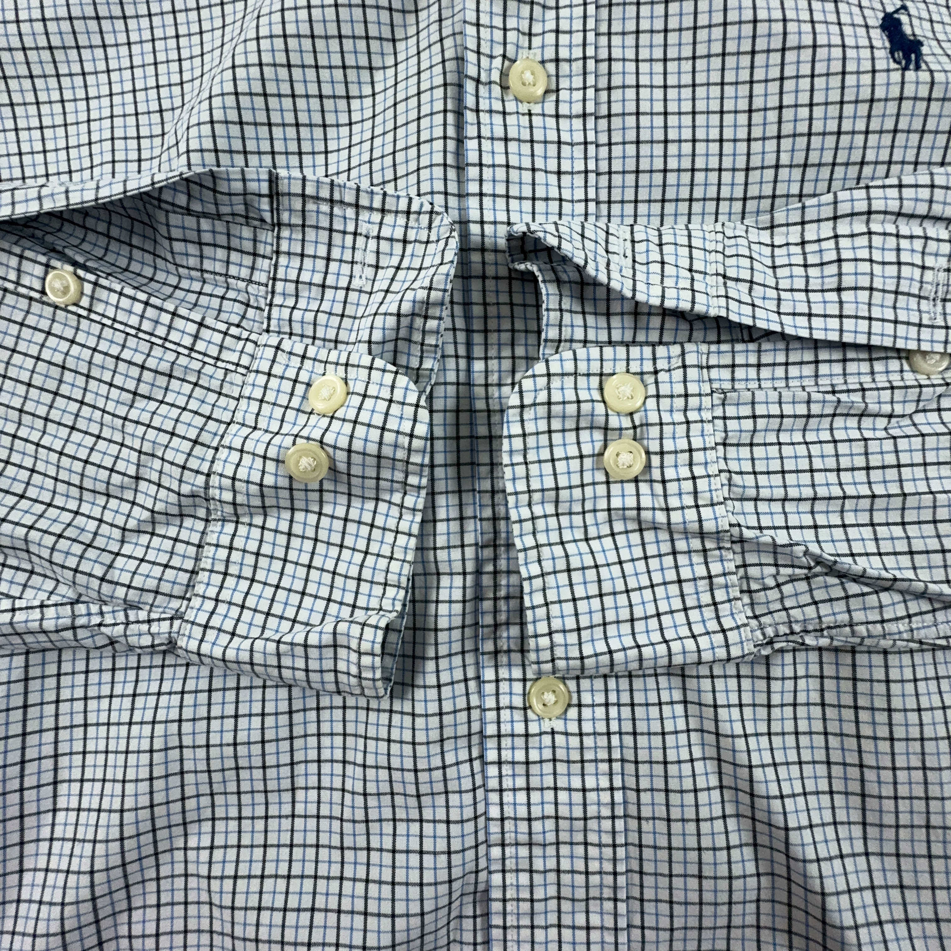 Camicia Ralph Lauren a quadri bianca e azzurra classic fit - Taglia M 15.5 uomo