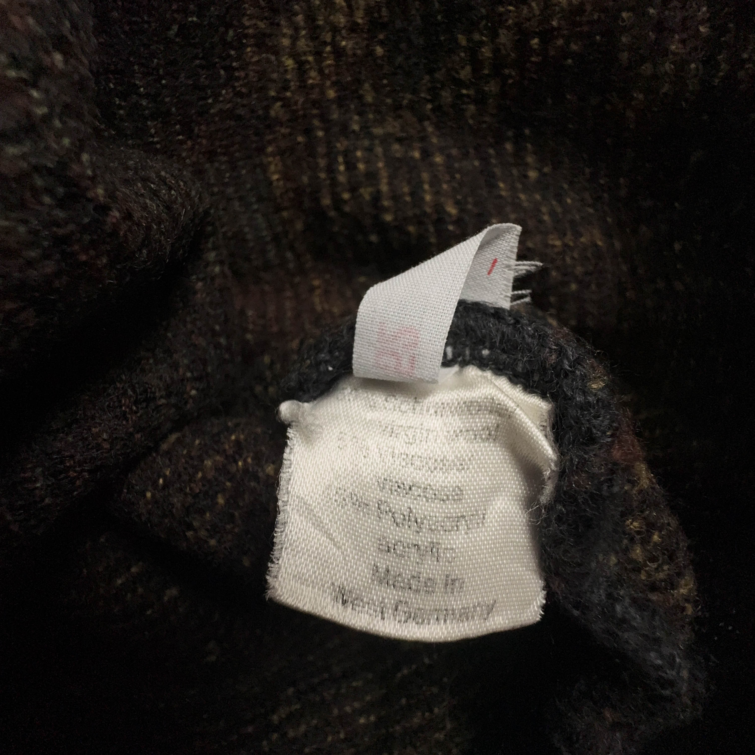 Cardigan Vintage marrone e grigio geometrico 50% lana anni 80 90 - Taglia M/L uomo