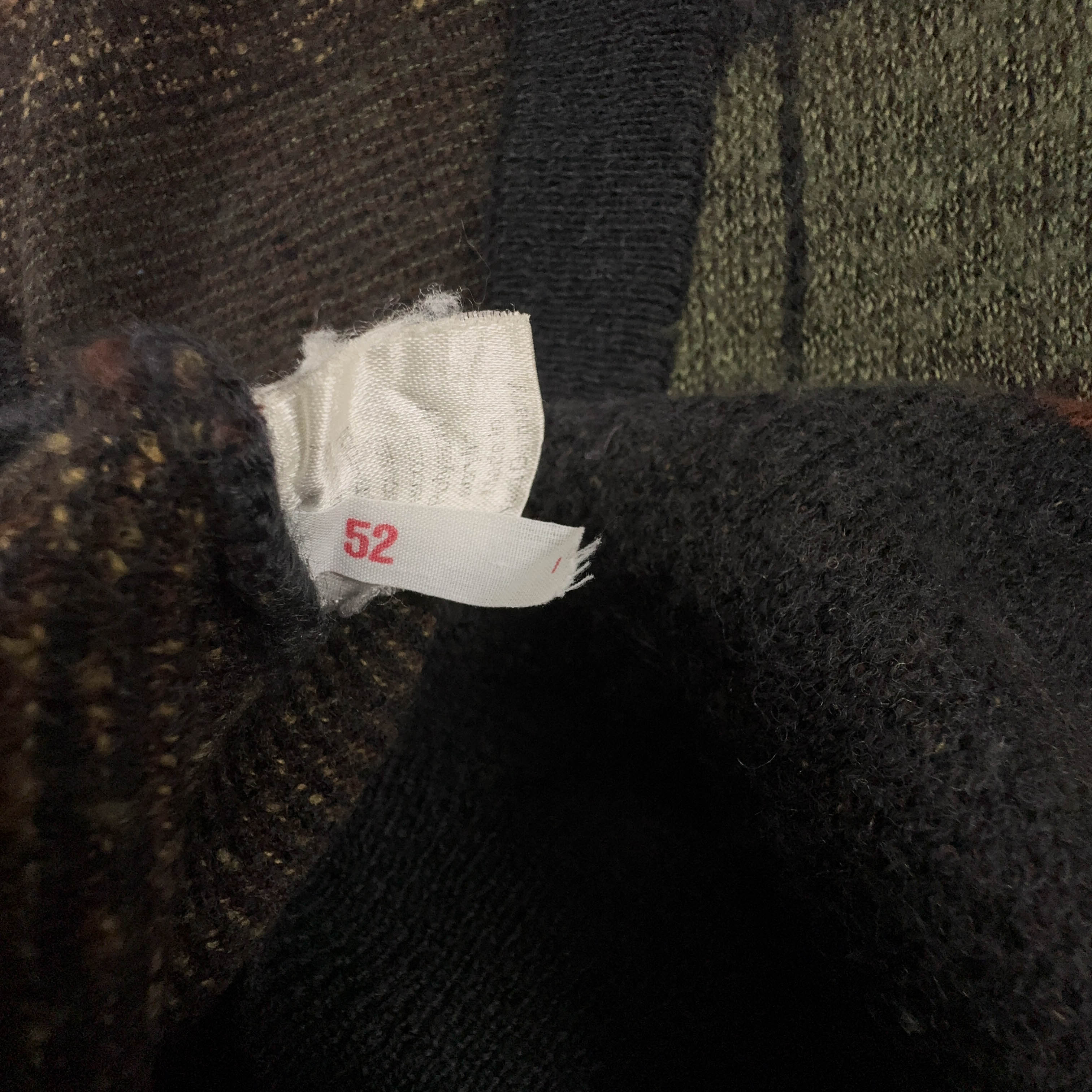 Cardigan Vintage marrone e grigio geometrico 50% lana anni 80 90 - Taglia M/L uomo