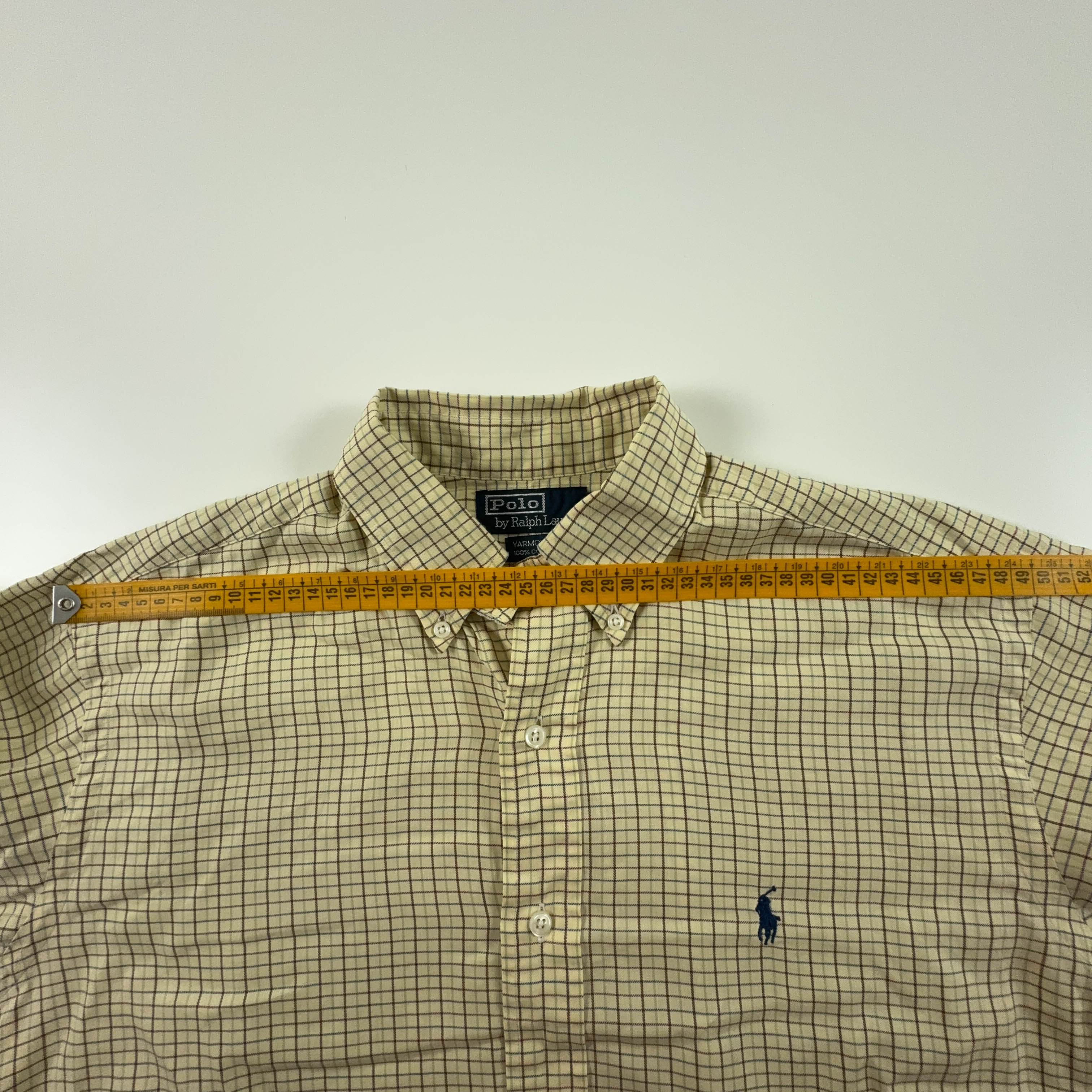 Camicia Ralph Lauren a quadri gialla yarmouth - Taglia 15.5 uomo