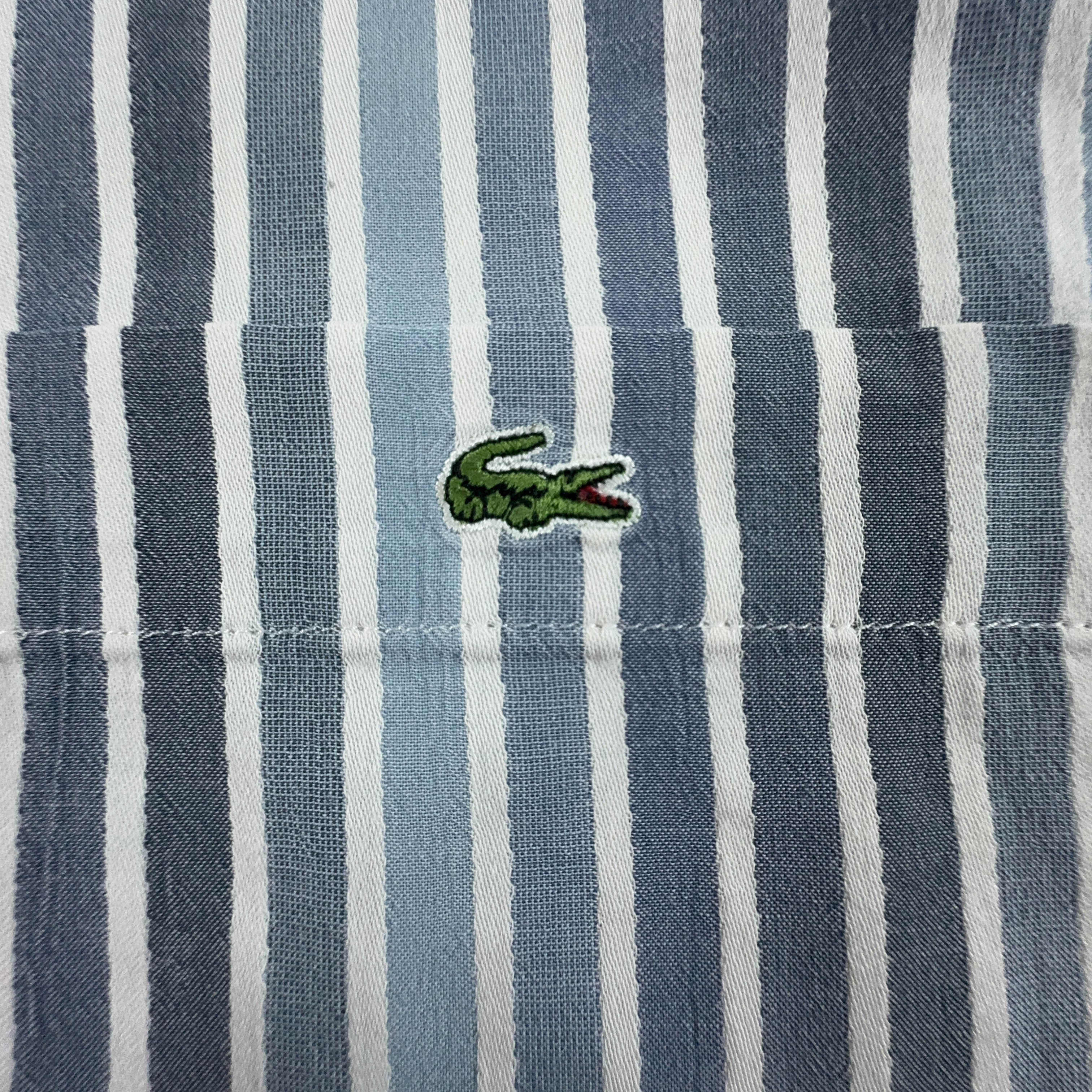 Camicia Lacoste a righe azzurra e bianca - Taglia 40 uomo