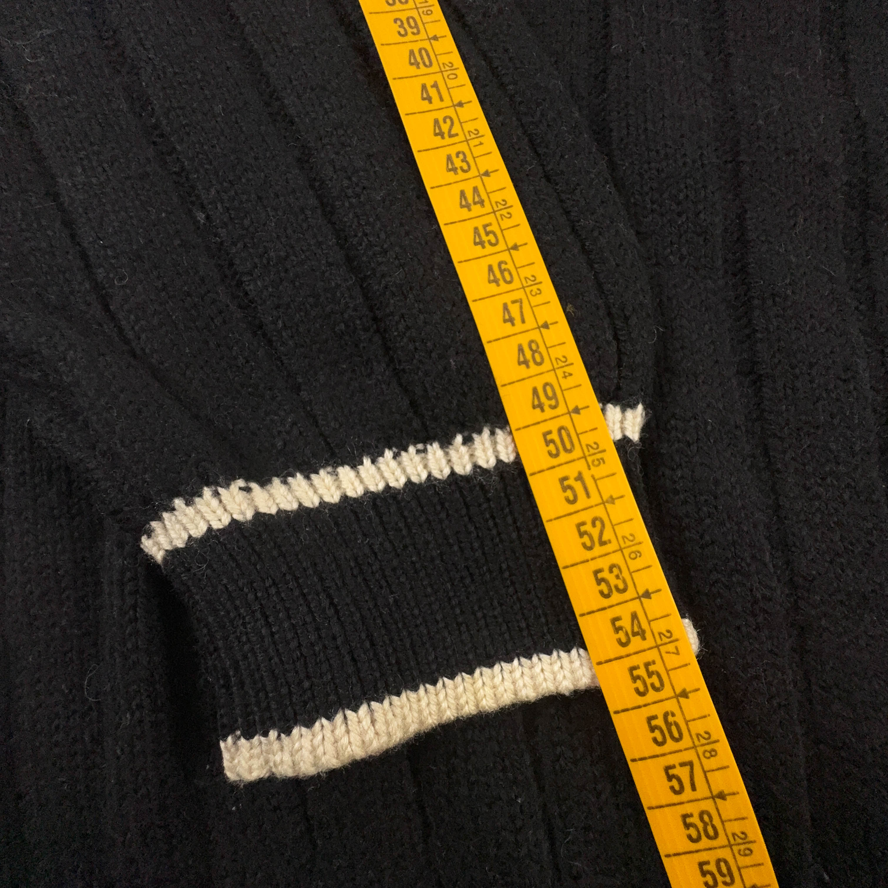 Maglione Benetton Vintage nero 60% lana anni 80 90 - Taglia 52 uomo