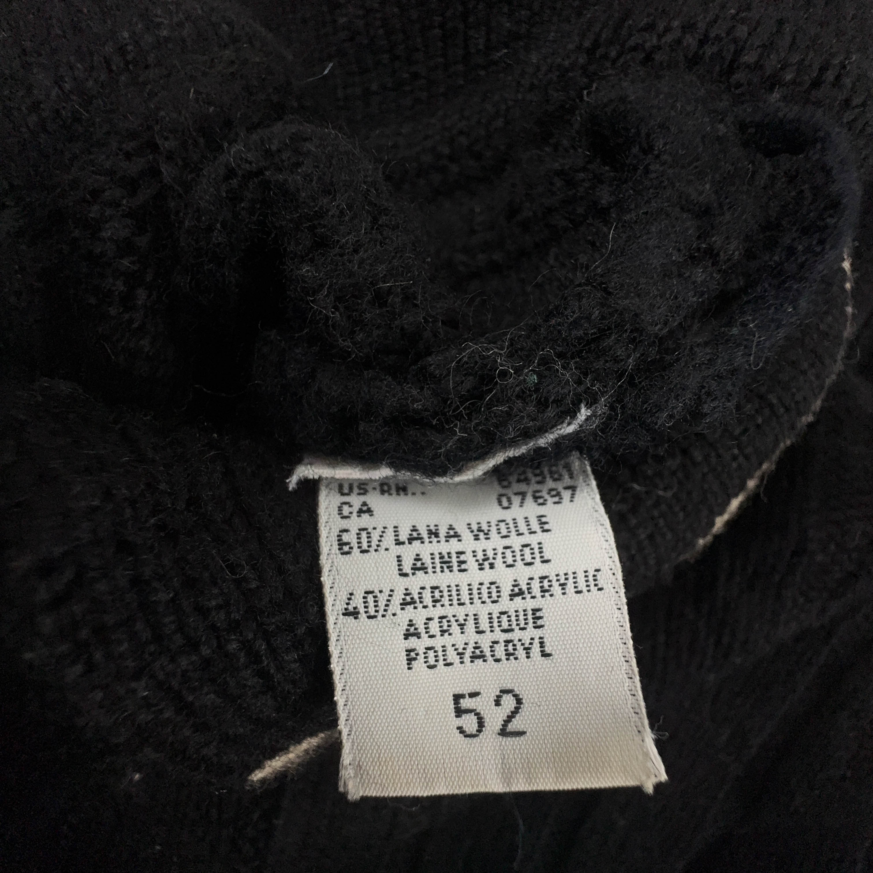 Maglione Benetton Vintage nero 60% lana anni 80 90 - Taglia 52 uomo