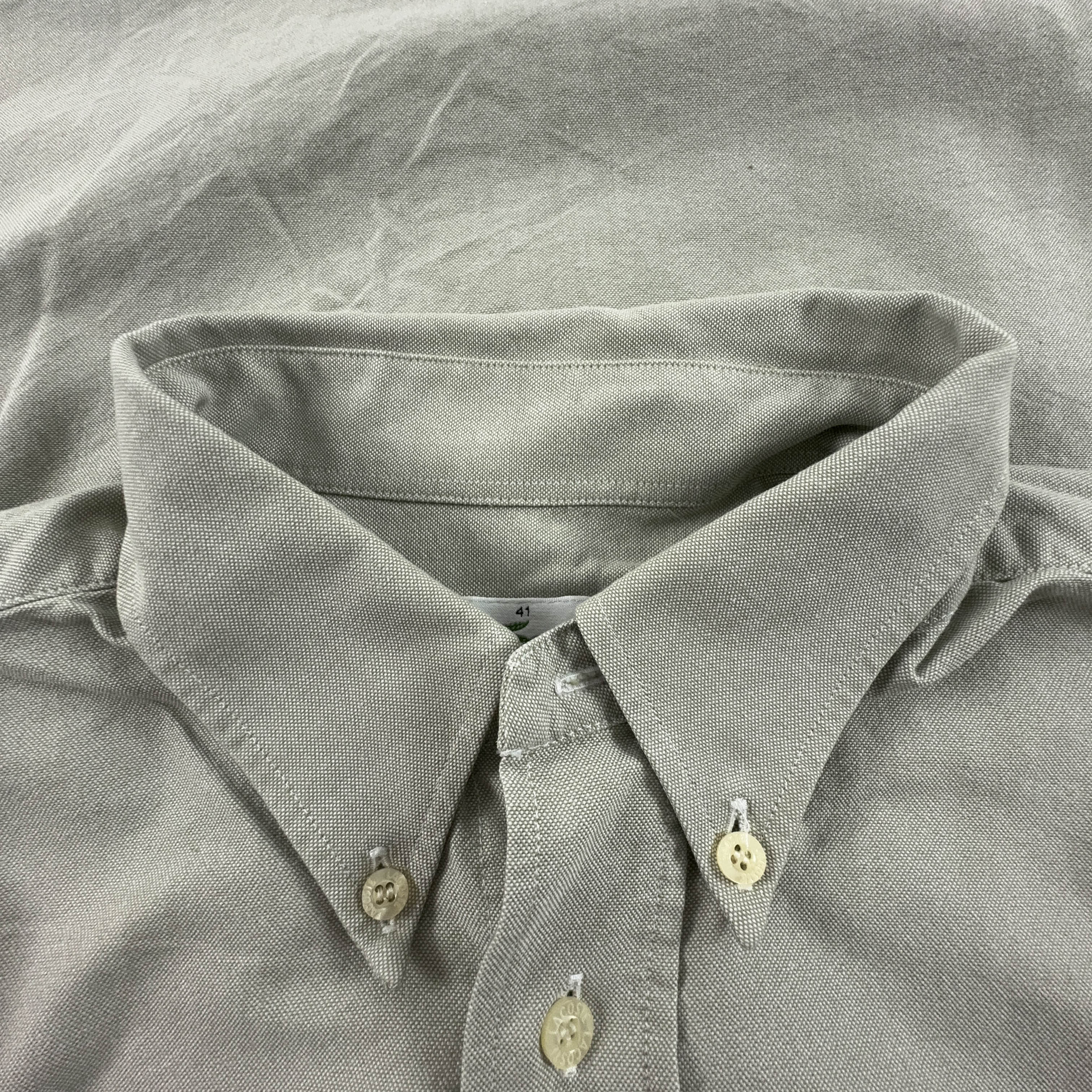 Camicia Lacoste grigio verdastro tinta unita - Taglia 41 uomo