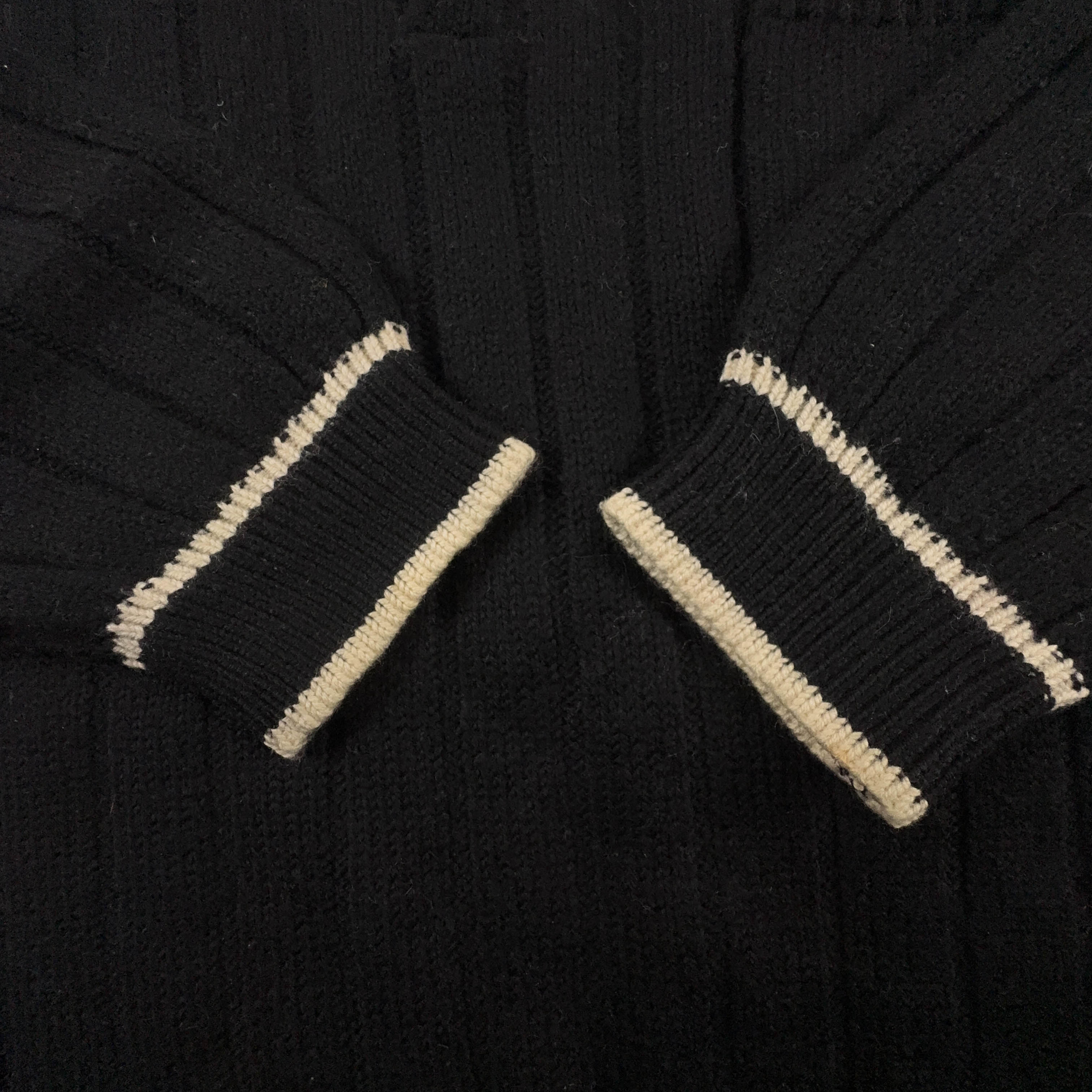 Maglione Benetton Vintage nero 60% lana anni 80 90 - Taglia 52 uomo