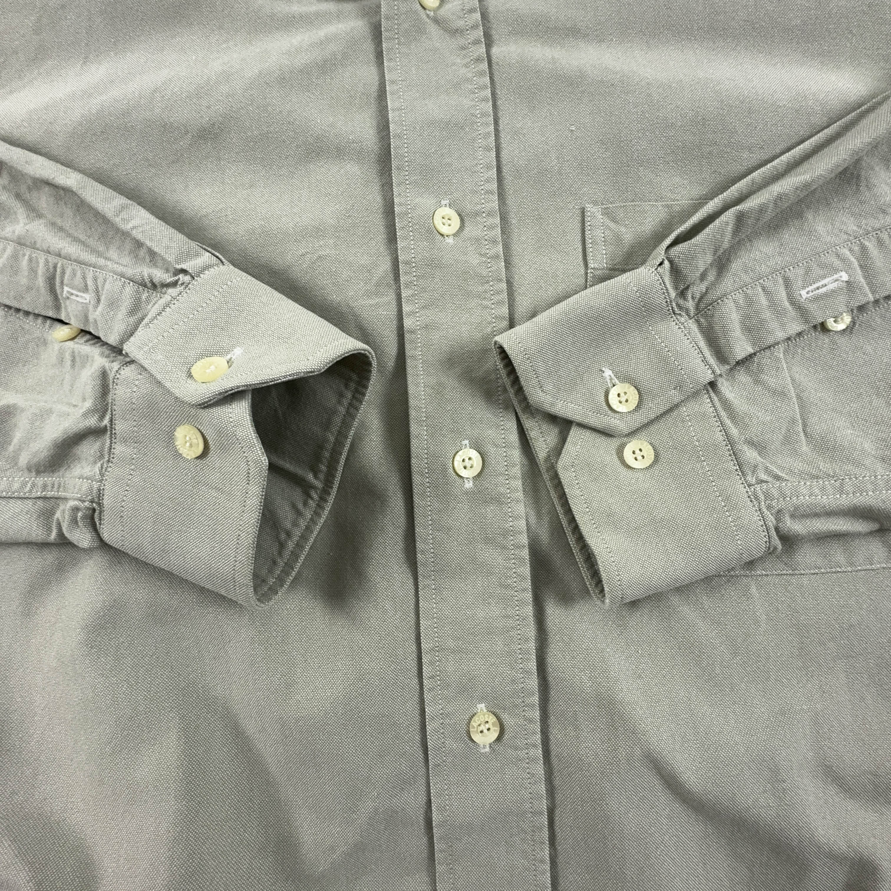 Camicia Lacoste grigio verdastro tinta unita - Taglia 41 uomo