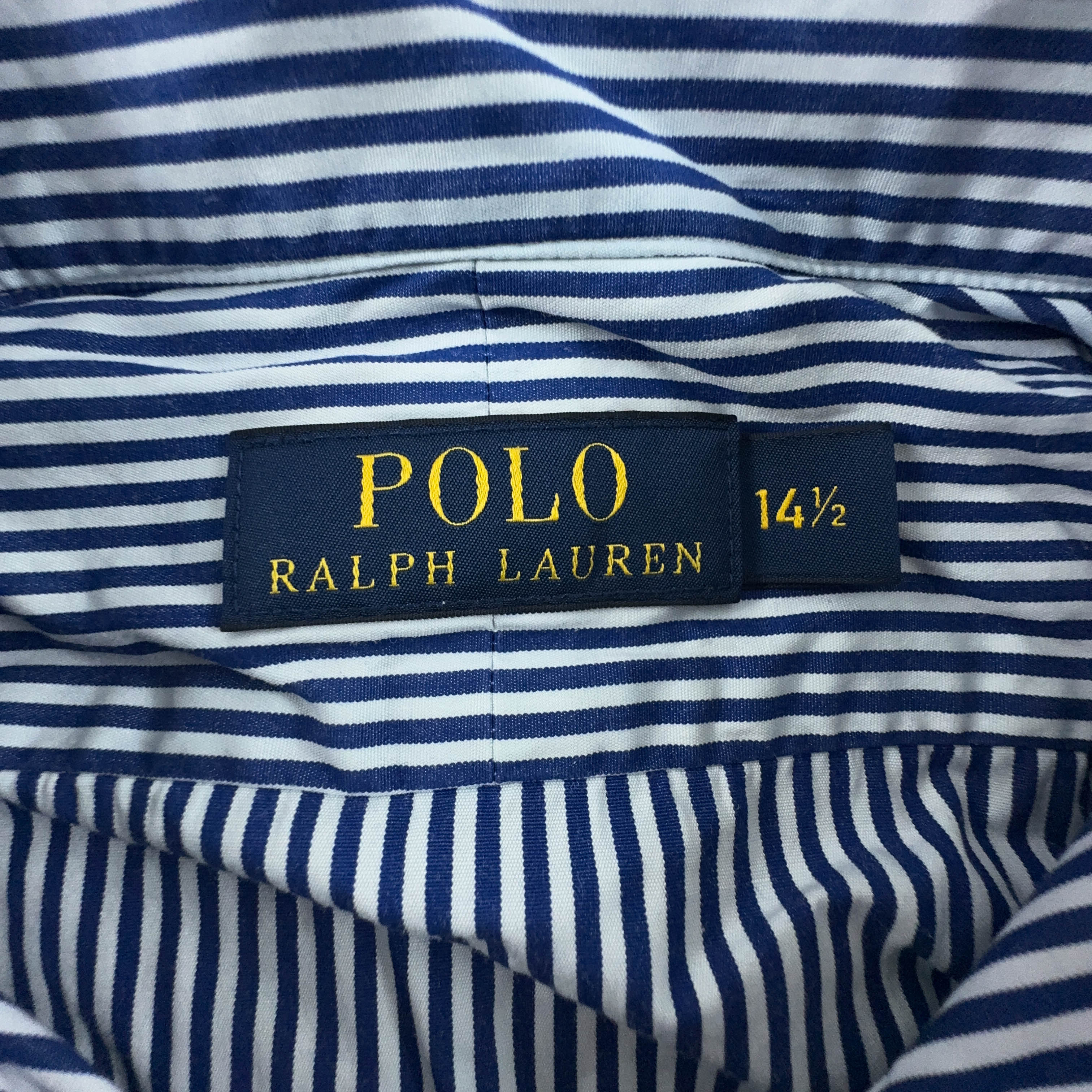 Camicia Ralph Lauren a righe blu e bianca - Taglia 14.5 uomo