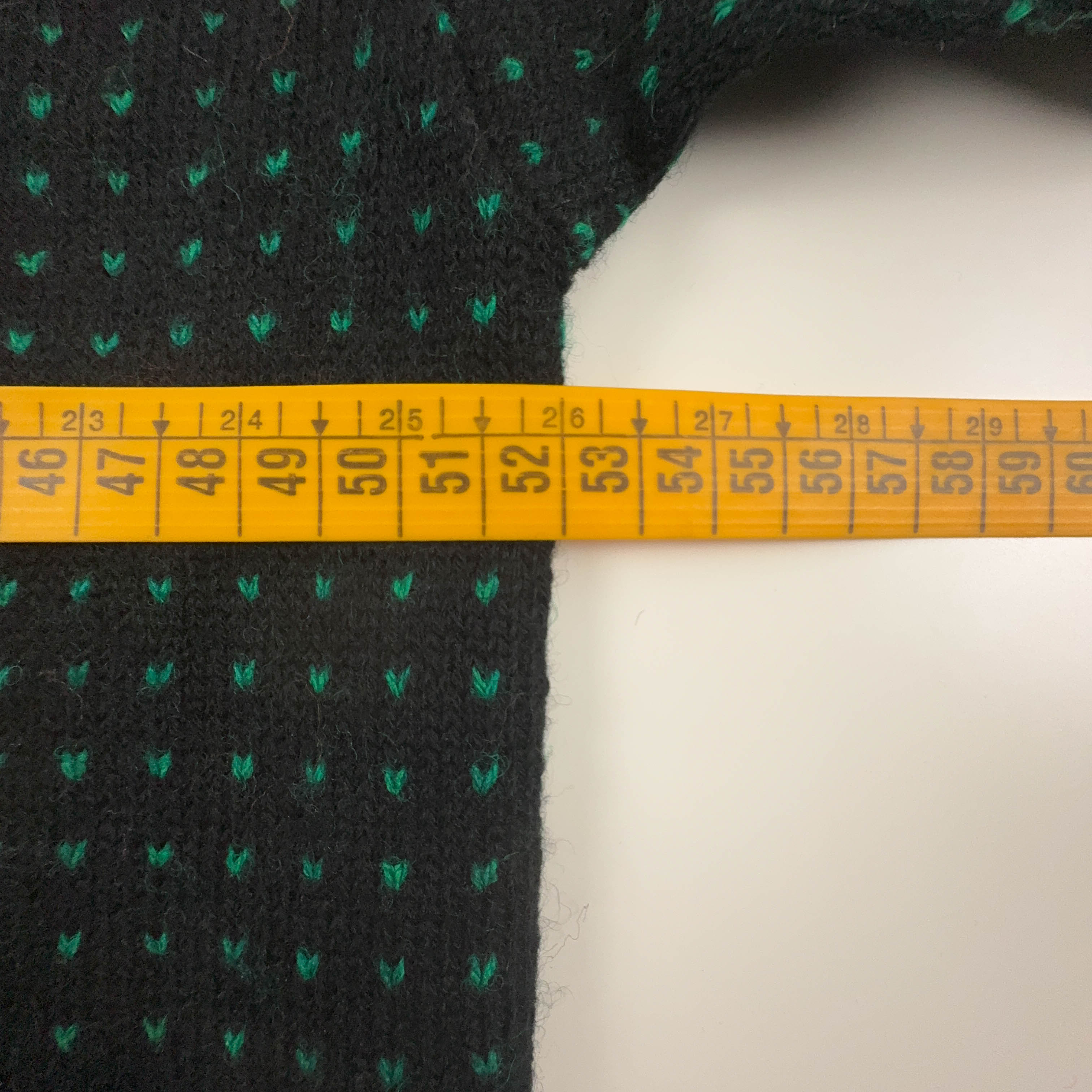 Maglione Vintage nero a pois verdi astratto 50% lana anni 80 90 - Taglia M/L uomo