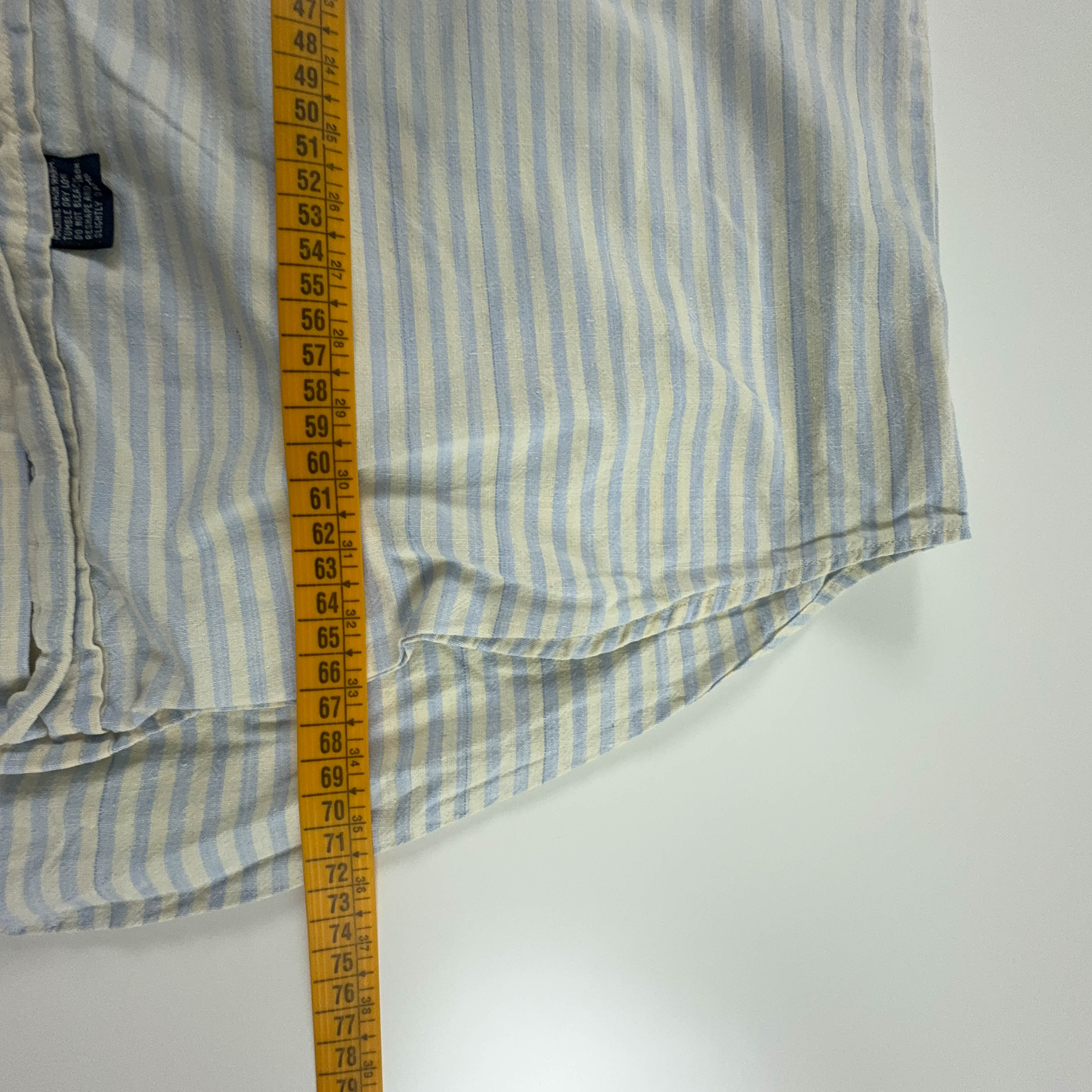Camicia Ralph Lauren Vintage a righe beige e azzurra - Taglia M/L uomo