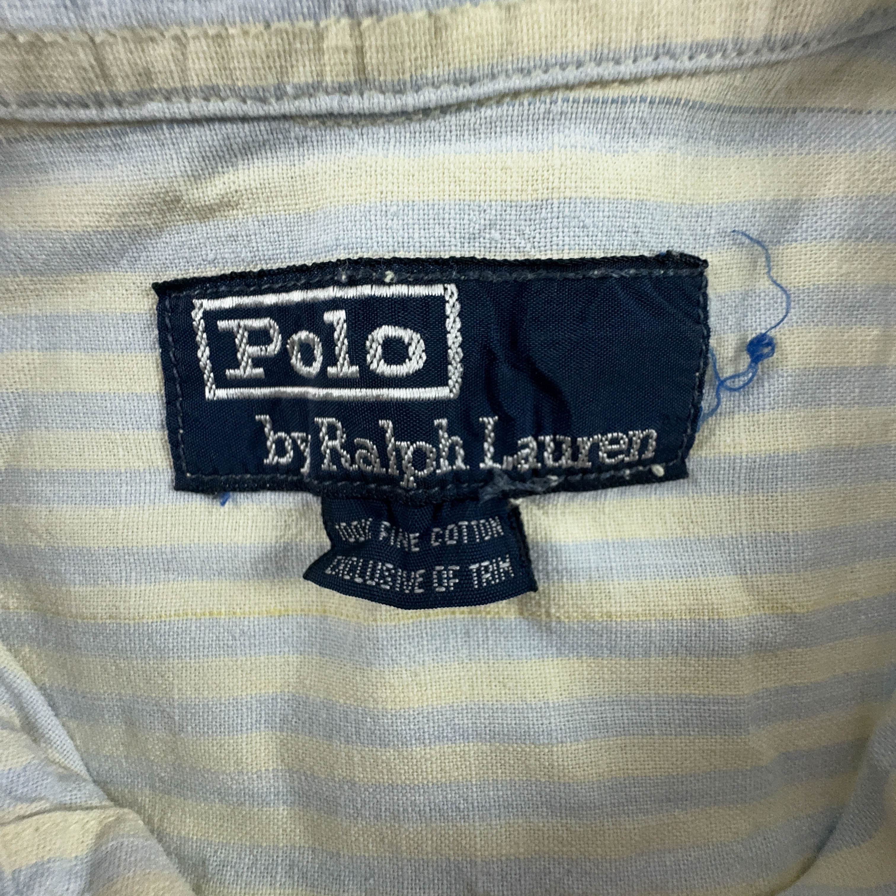 Camicia Ralph Lauren Vintage a righe beige e azzurra - Taglia M/L uomo