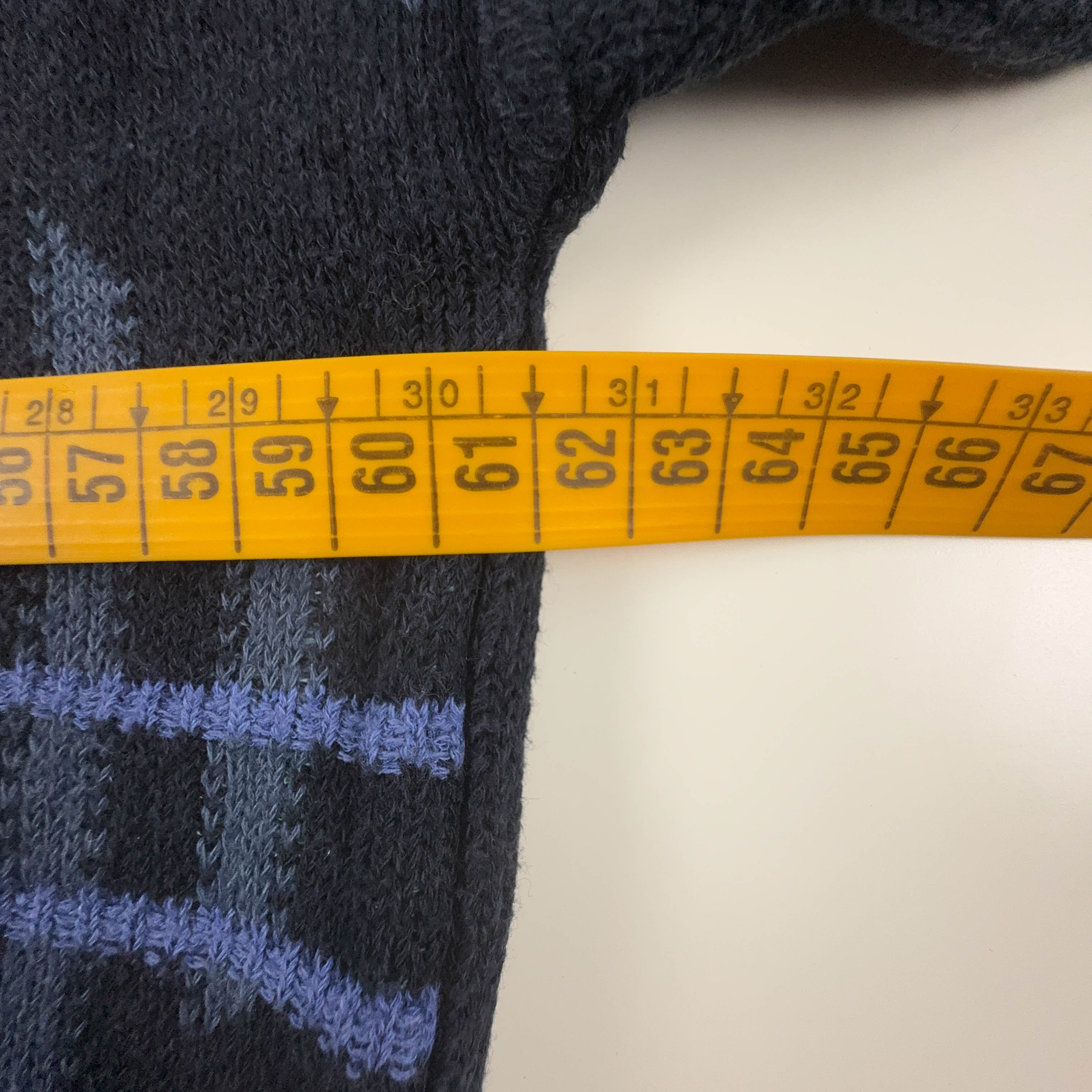 Maglione Vintage blu scuro astratto geometrico anni 80 90 - Taglia 54 uomo