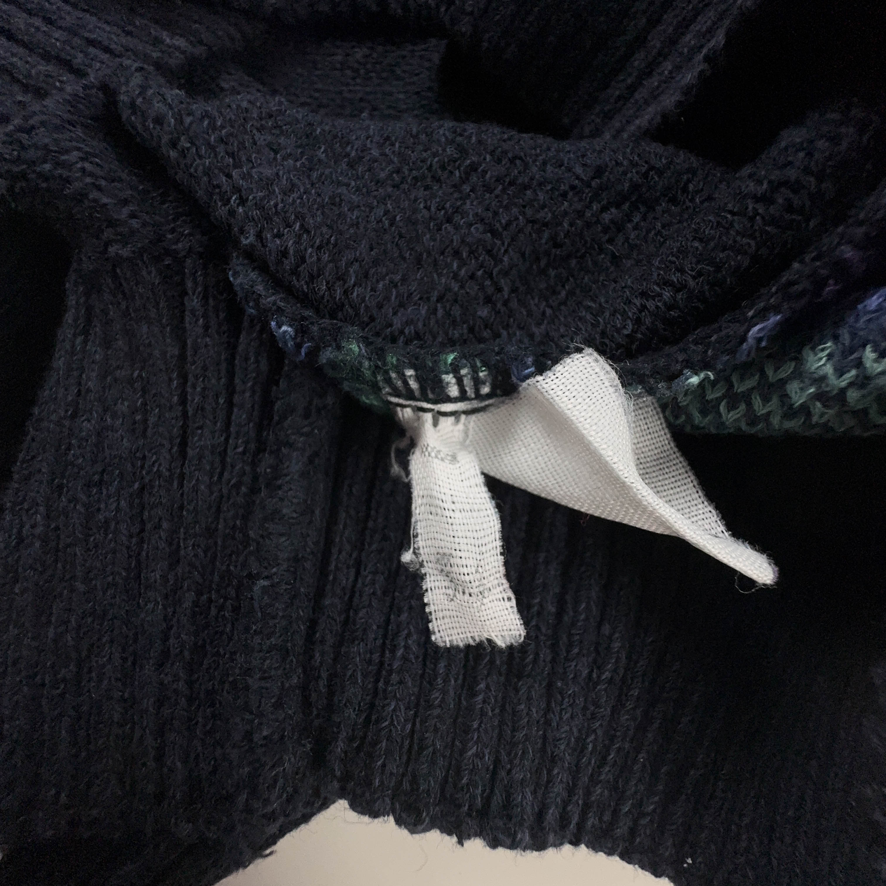 Maglione Vintage blu scuro astratto geometrico anni 80 90 - Taglia 54 uomo