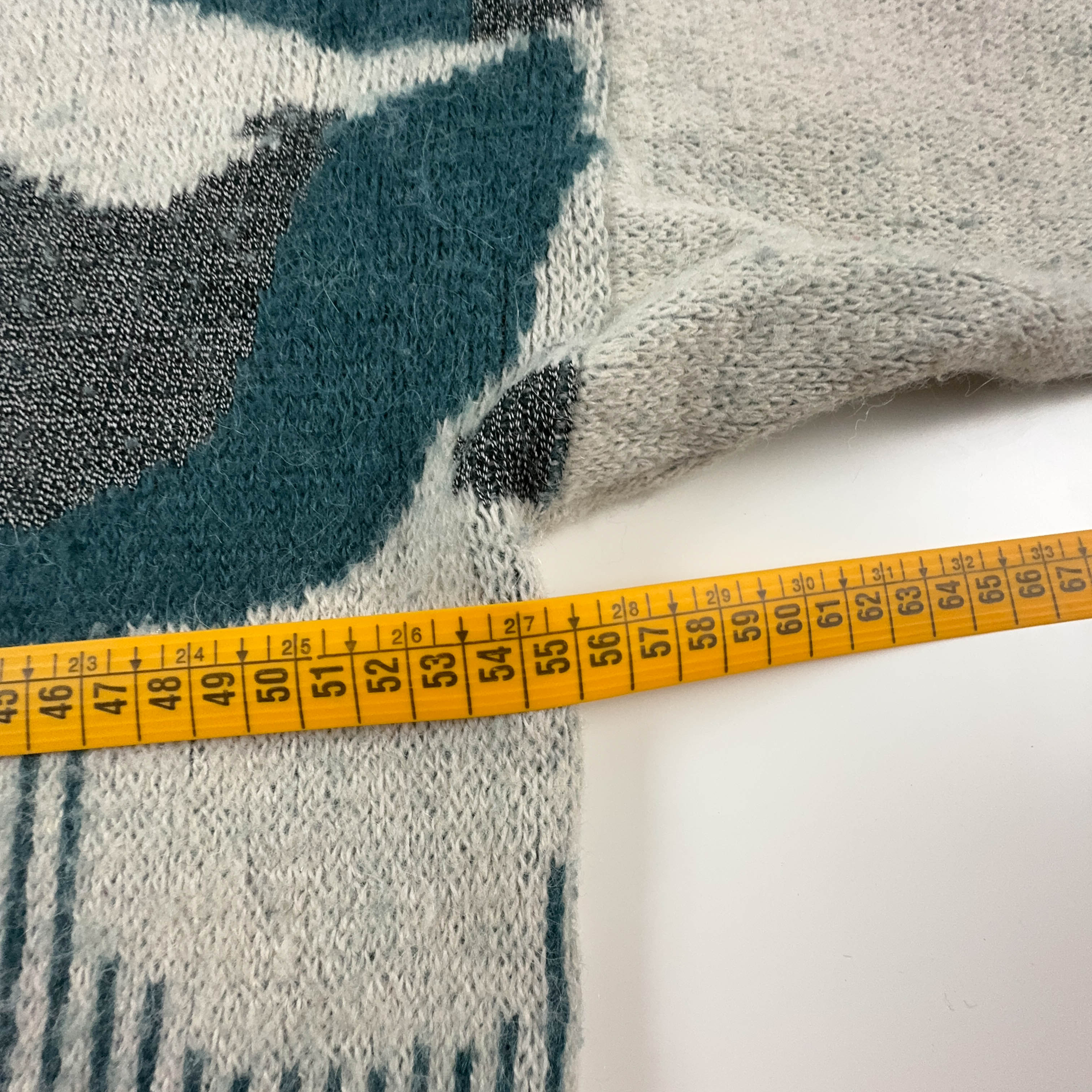 Maglione Adidas Vintage 44% lana beige e verde a girocollo - Taglia S/M donna