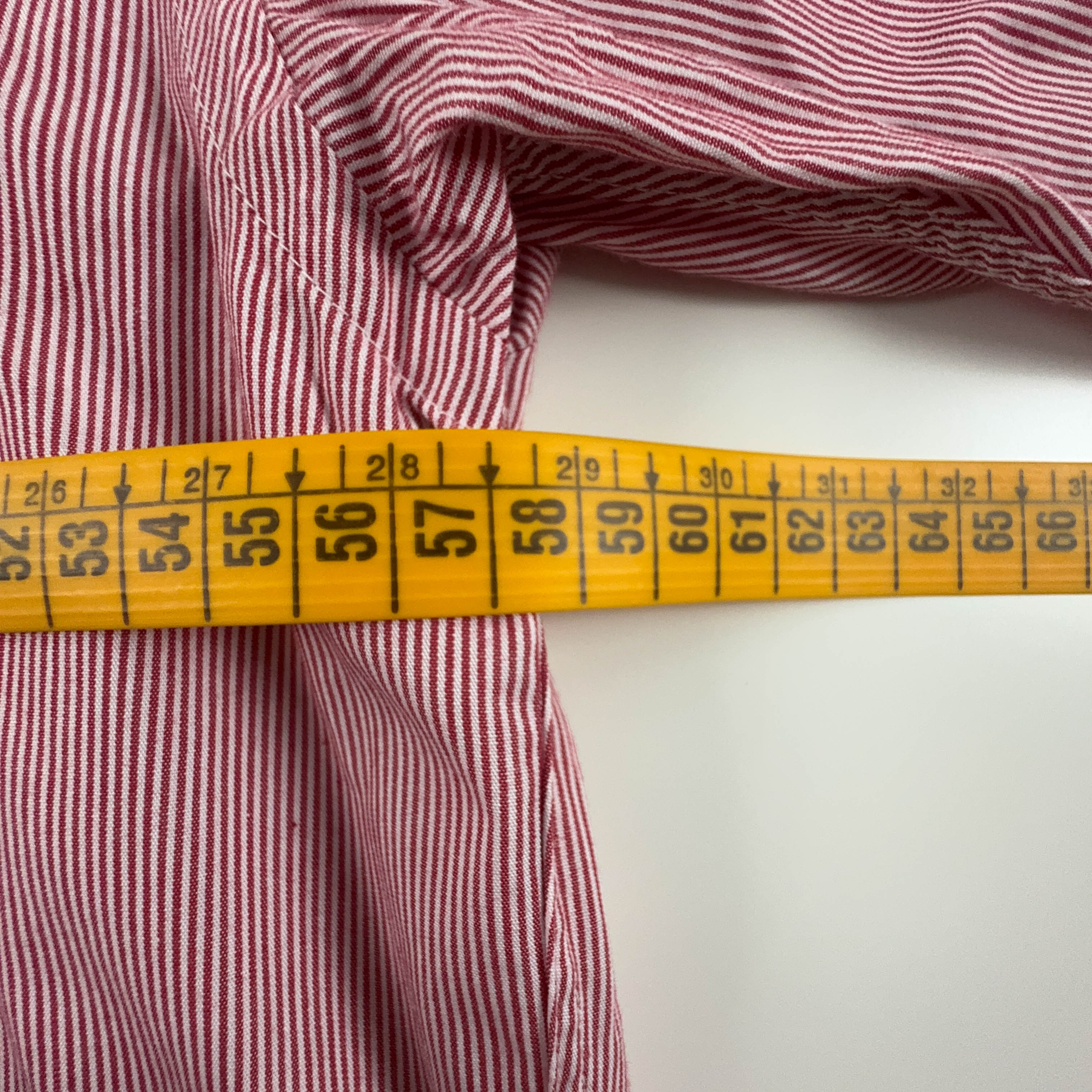 Camicia Lacoste Vintage a righe bianca e rossa - Taglia 40 uomo