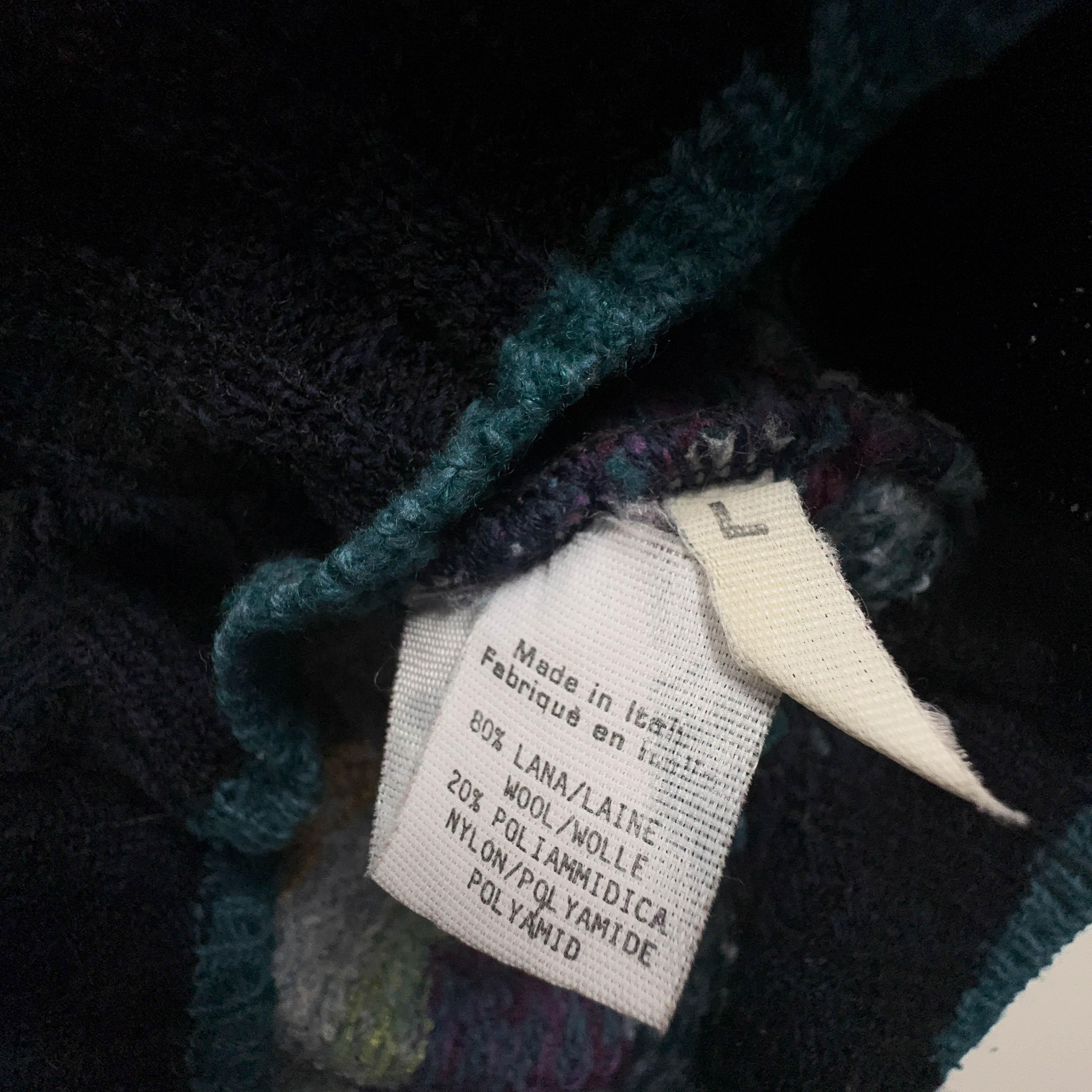 Maglione Vintage multicolore astratto 80% lana anni 80 90 - Taglia XL uomo