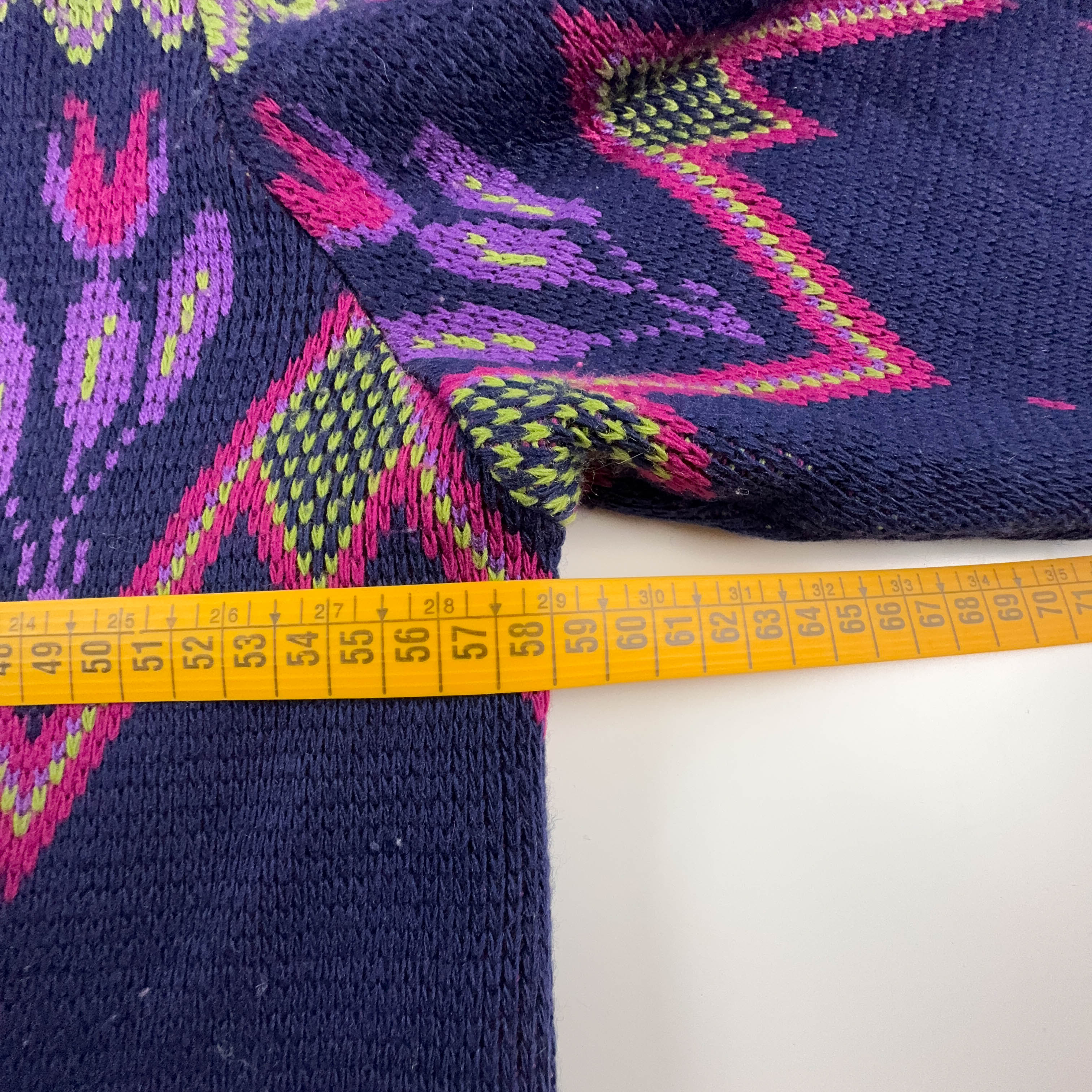 Cardigan Vintage viola e rosa a fantasia - Taglia XL donna