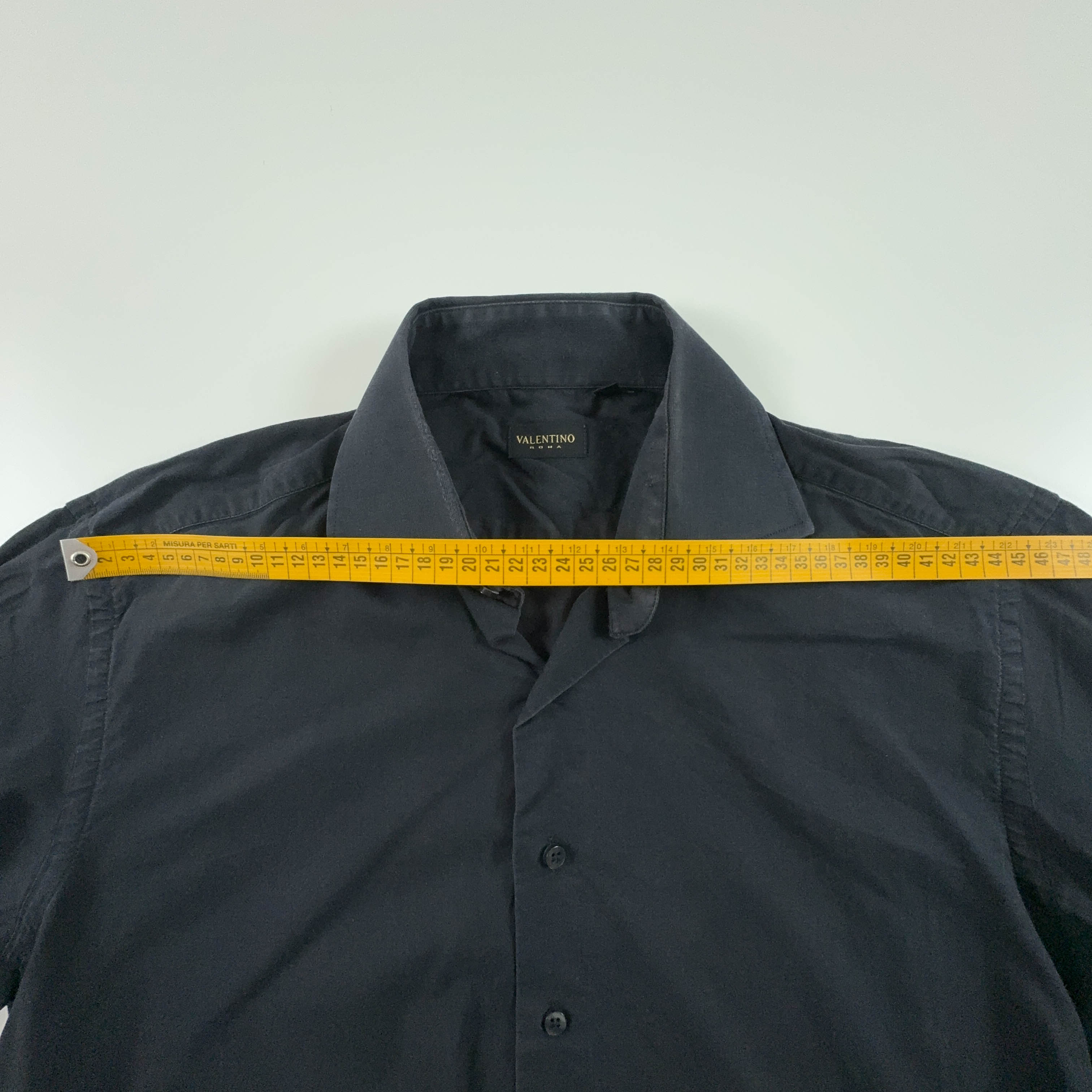 Camicia Valentino nera tinta unita - Taglia 40 uomo