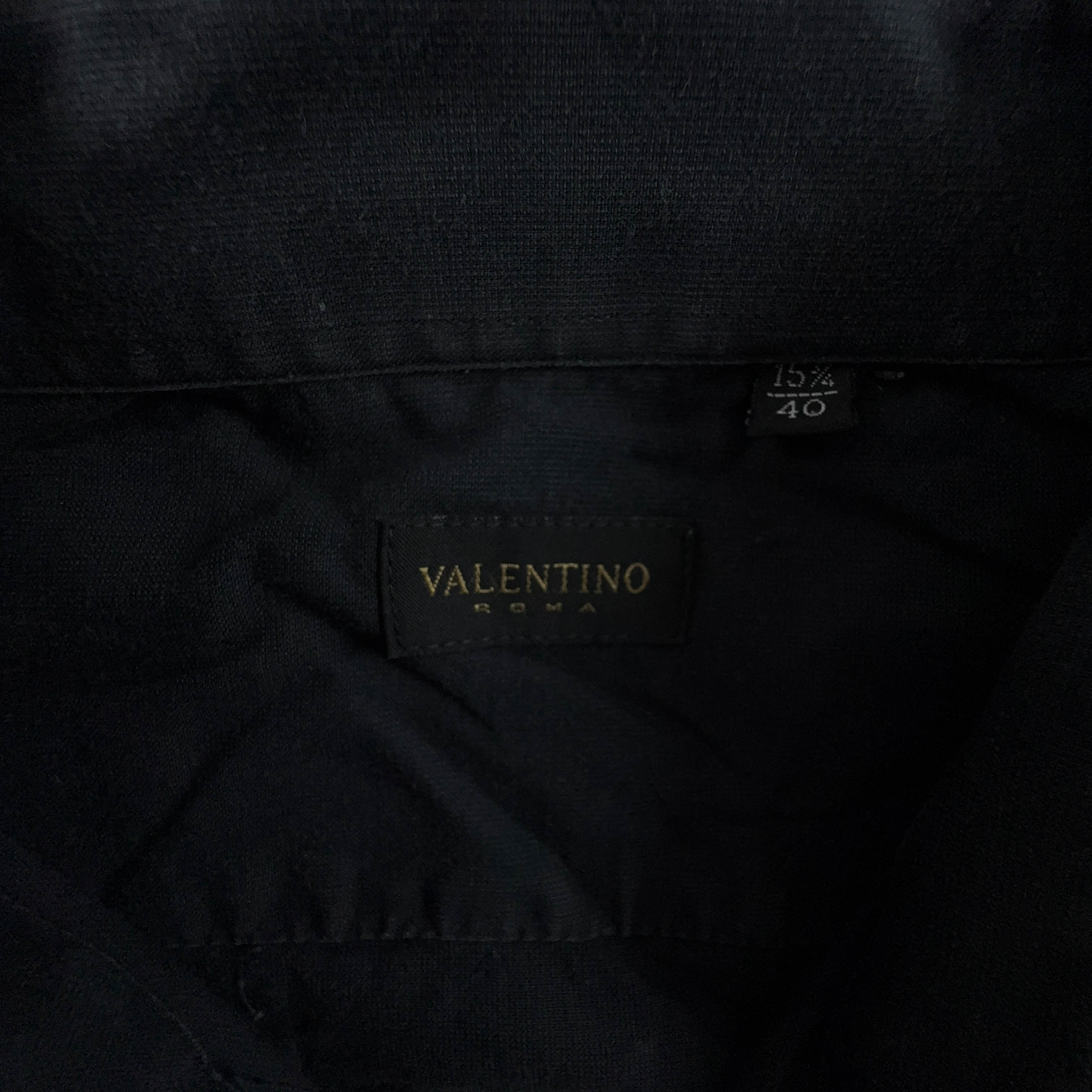 Camicia Valentino nera tinta unita - Taglia 40 uomo