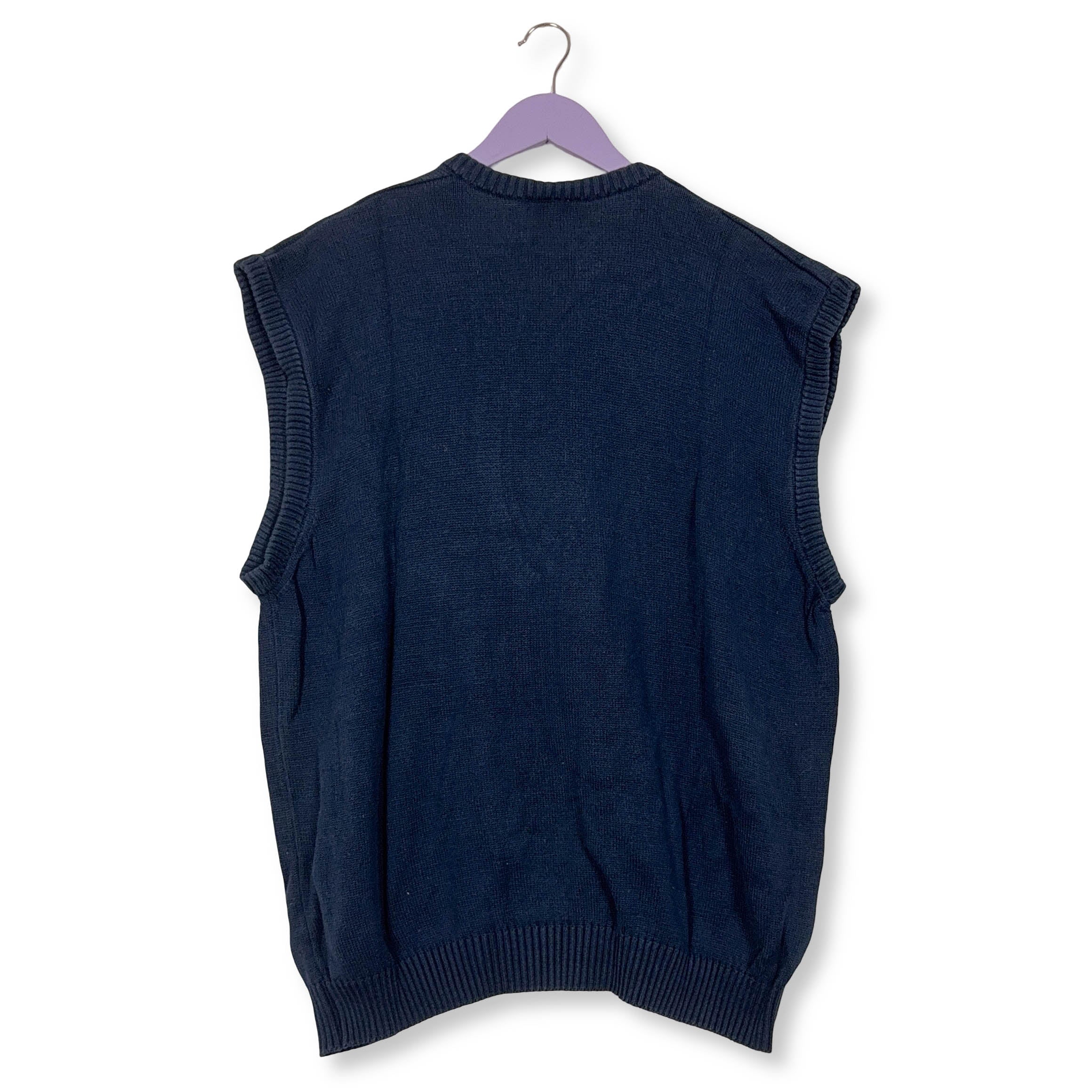 Gilet Lacoste blu scuro scollo a V 100% cotone - Taglia 6 uomo