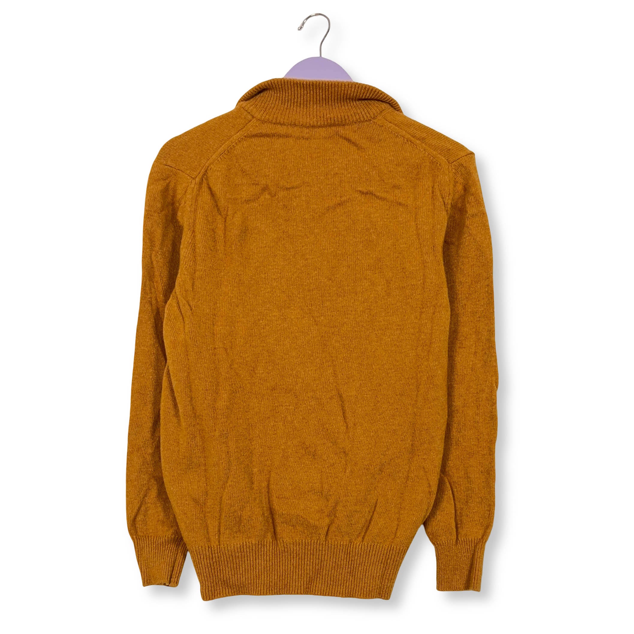 Maglione Sergio Tacchini giallo senape quarter zip 80% lana - Taglia M uomo