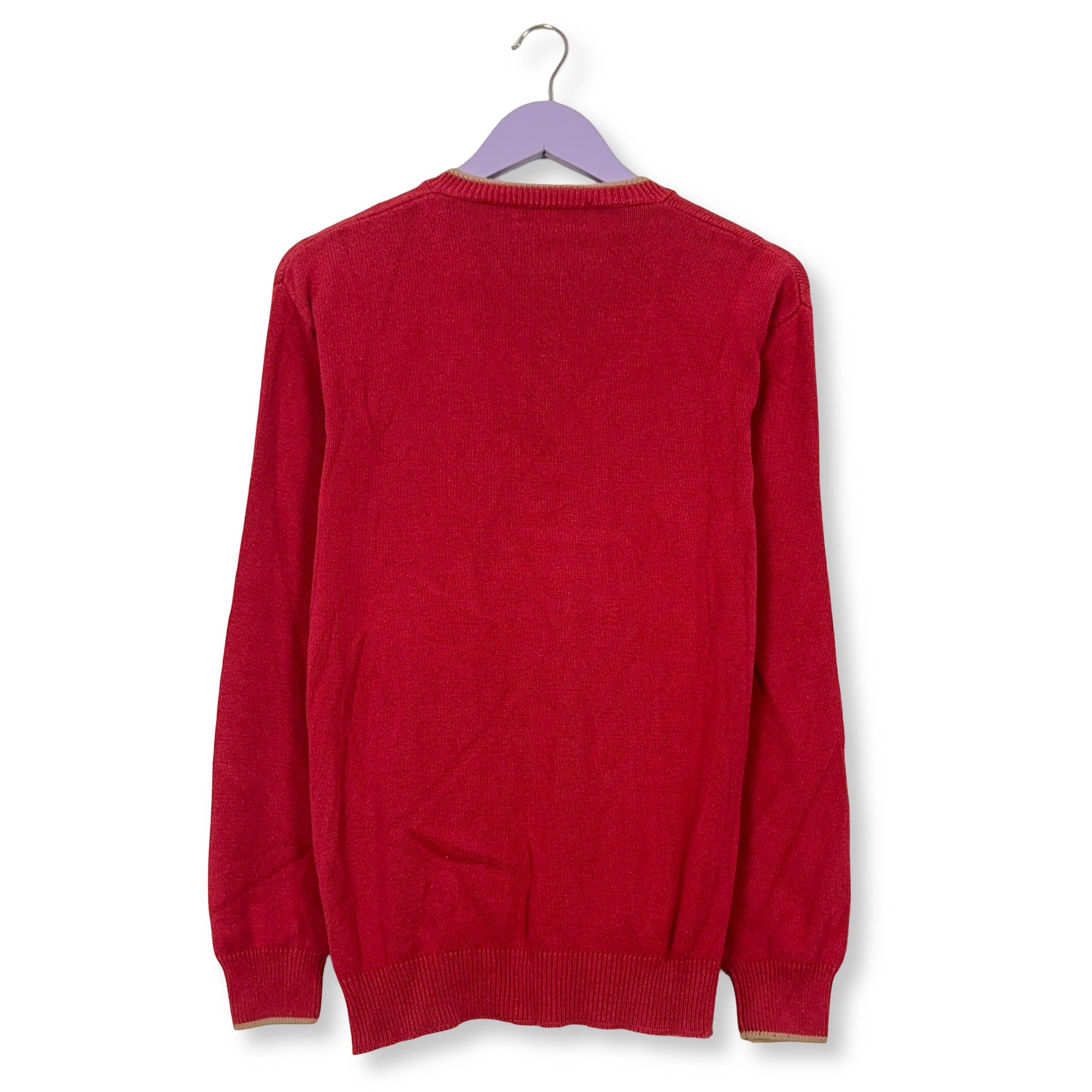 Maglione leggero Fred Perry rosso scollo a V 100% cotone - Taglia M uomo