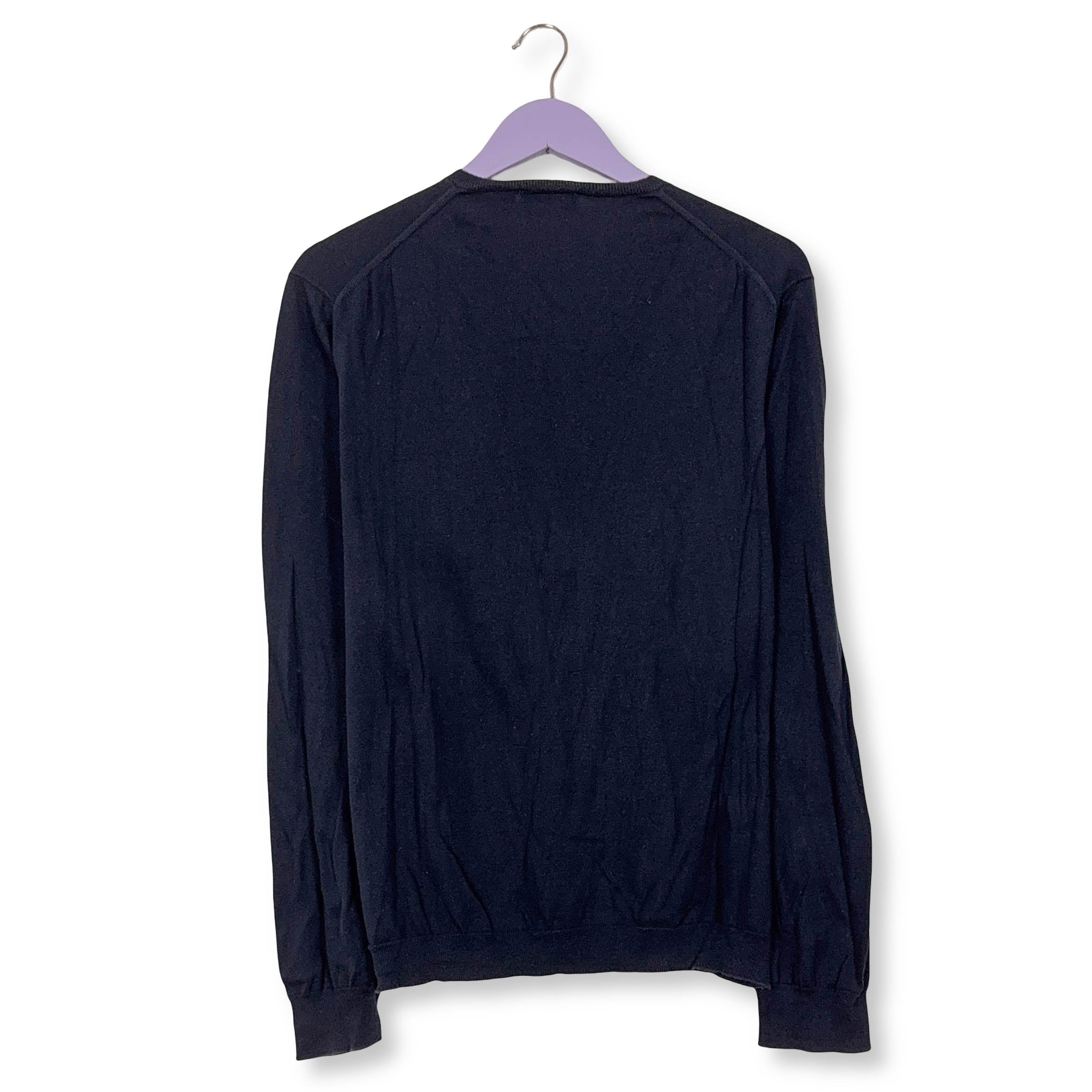 Maglione leggero Ralph Lauren Vintage blu scuro scollo a V - Taglia M uomo