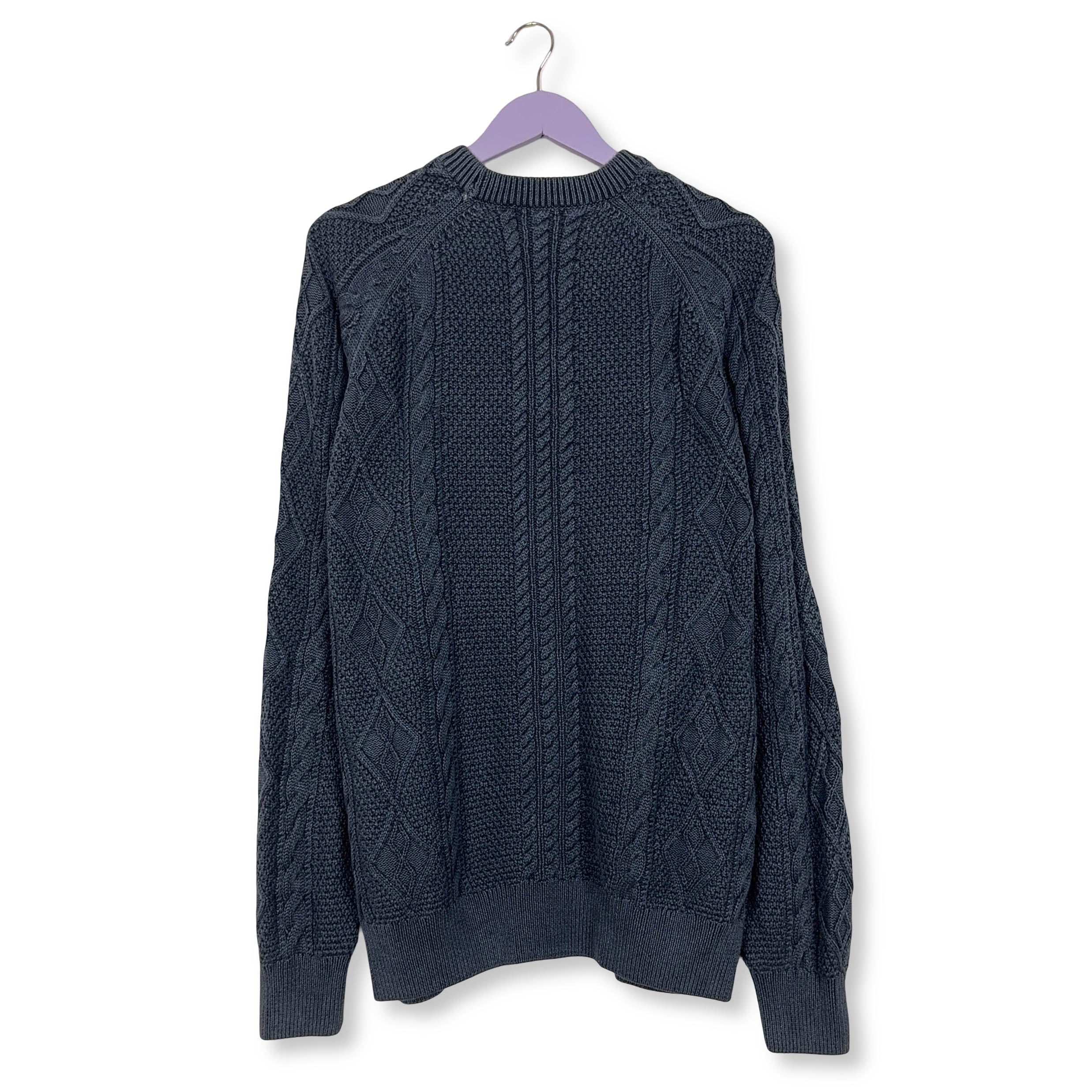 Maglione Kappa blu scuro a girocollo intrecciato 100% cotone - Taglia XXL uomo