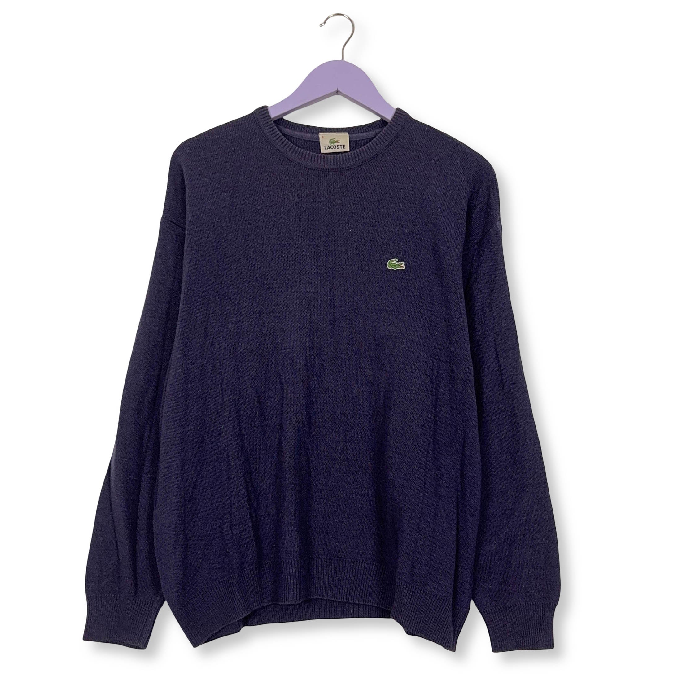 Maglione Lacoste viola a girocollo misto lana - Taglia L/XL uomo