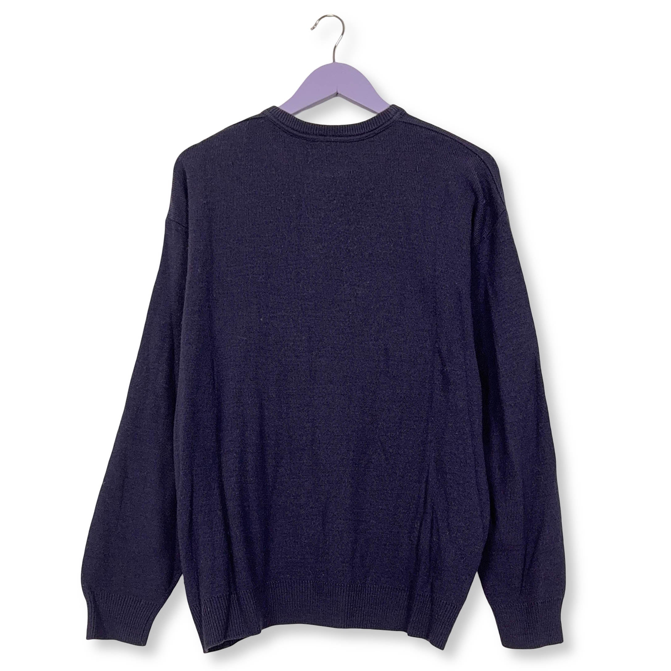 Maglione Lacoste viola a girocollo misto lana - Taglia L/XL uomo