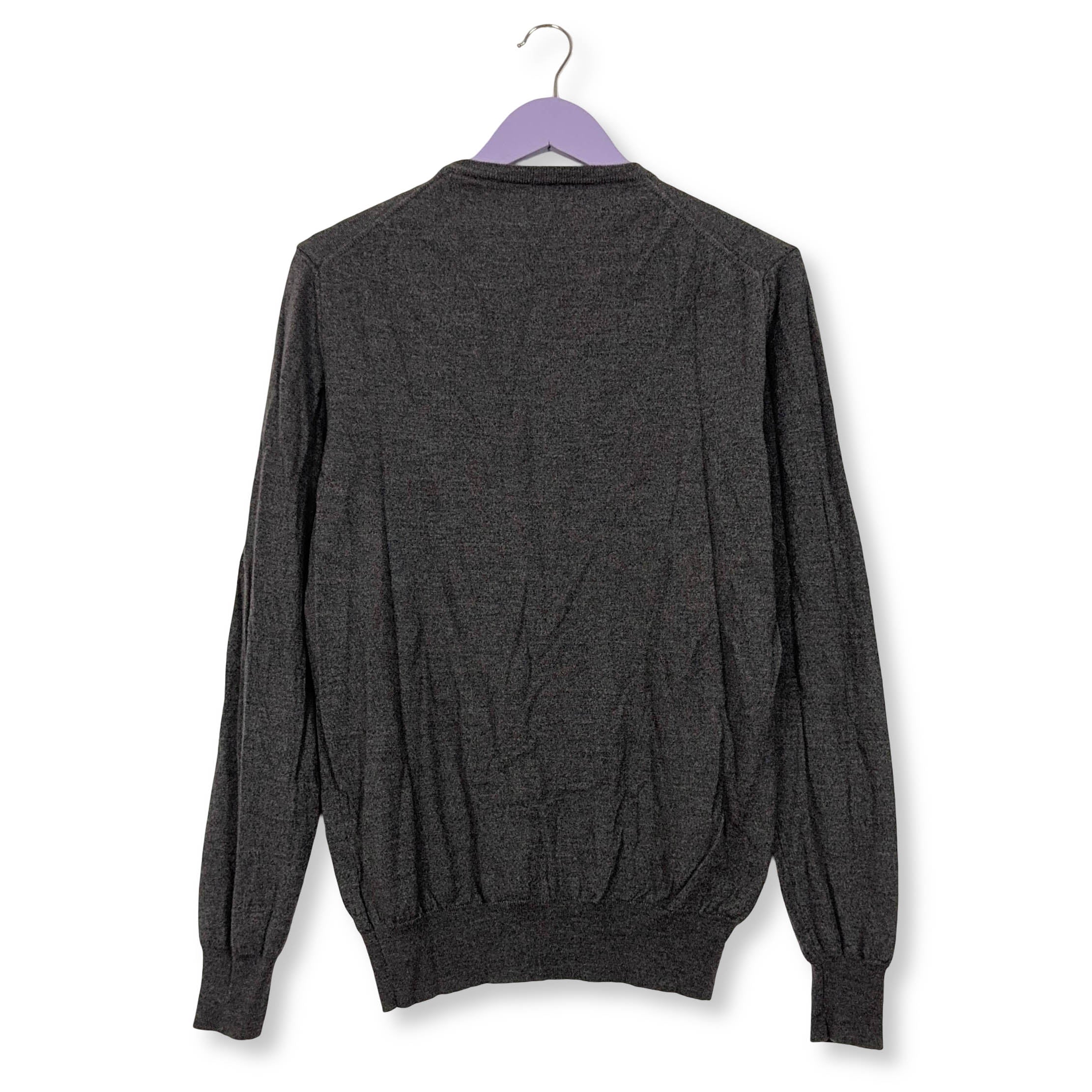 Maglione leggero Fred Perry grigio scuro girocollo misto lana - Taglia M uomo