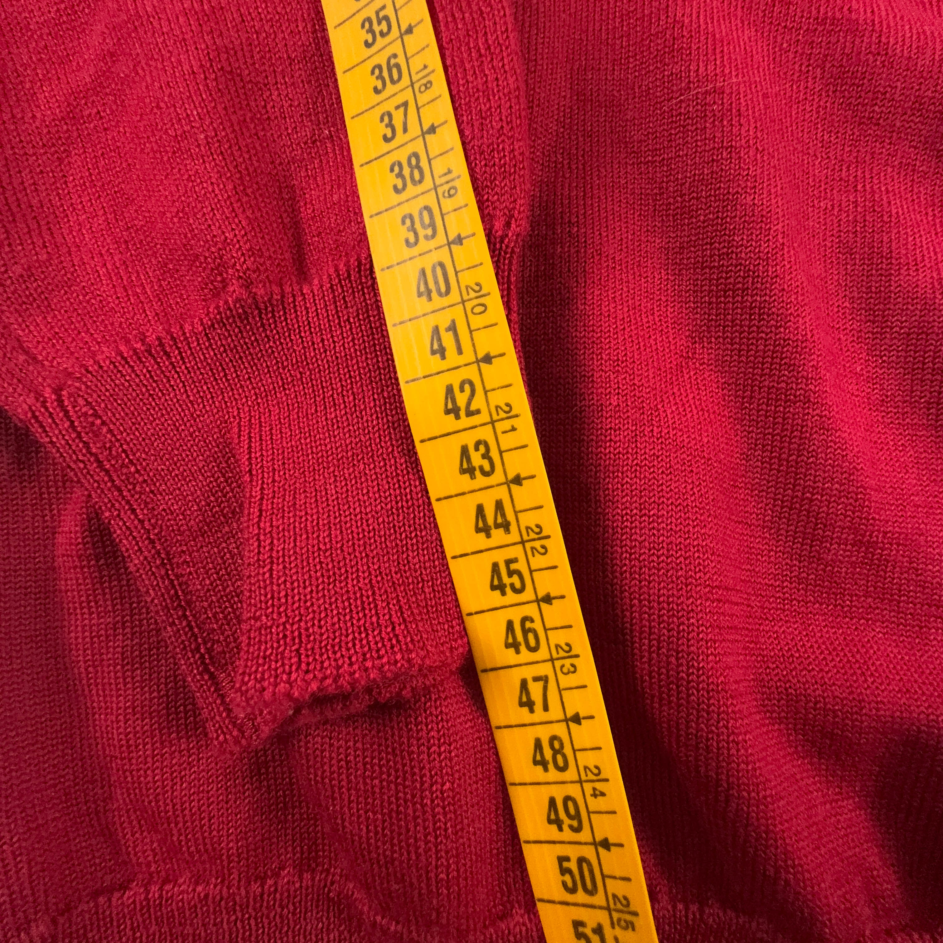 Maglione Lacoste rosso a collo alto logo ricamato 100% lana - Taglia S/M uomo