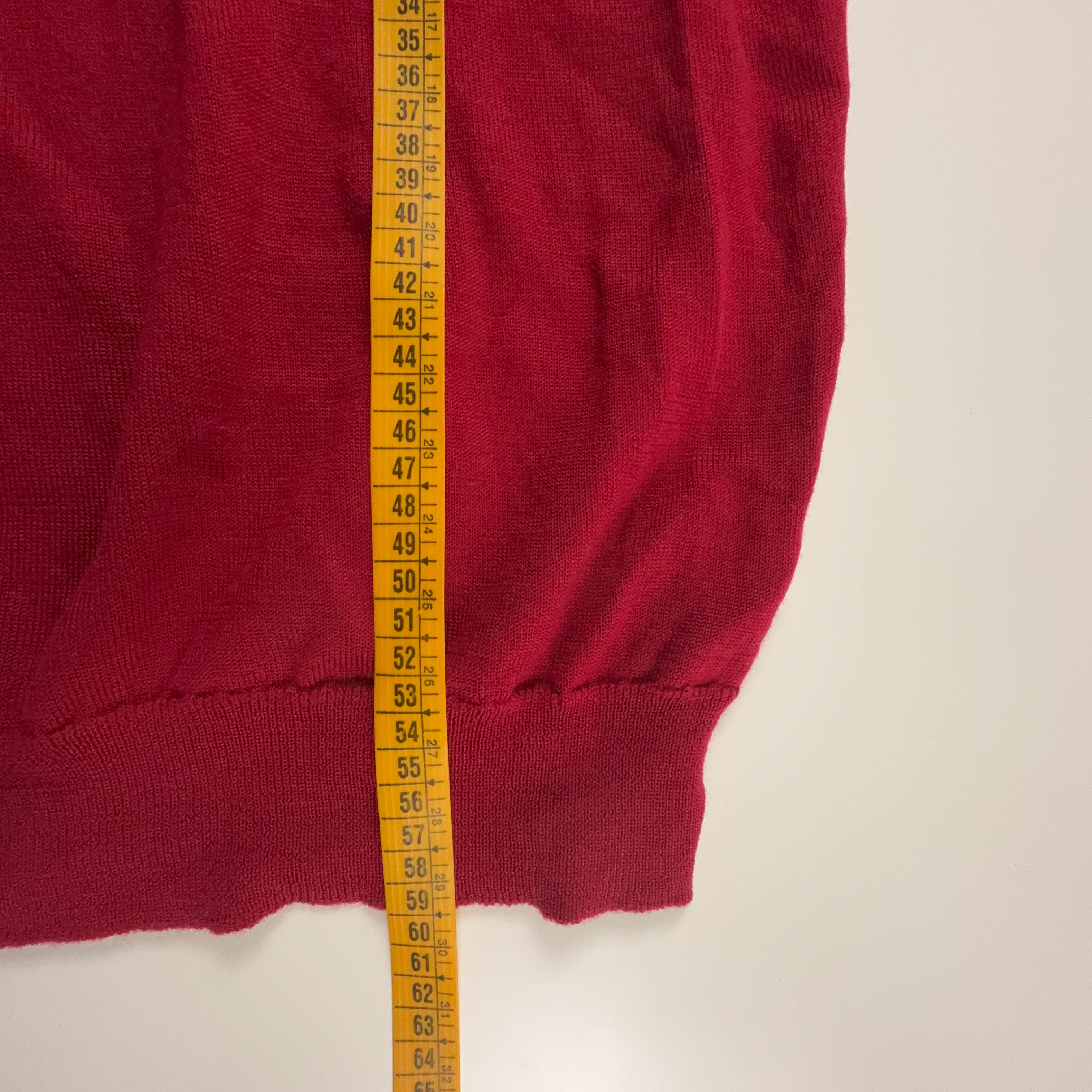 Maglione Lacoste rosso a collo alto logo ricamato 100% lana - Taglia S/M uomo