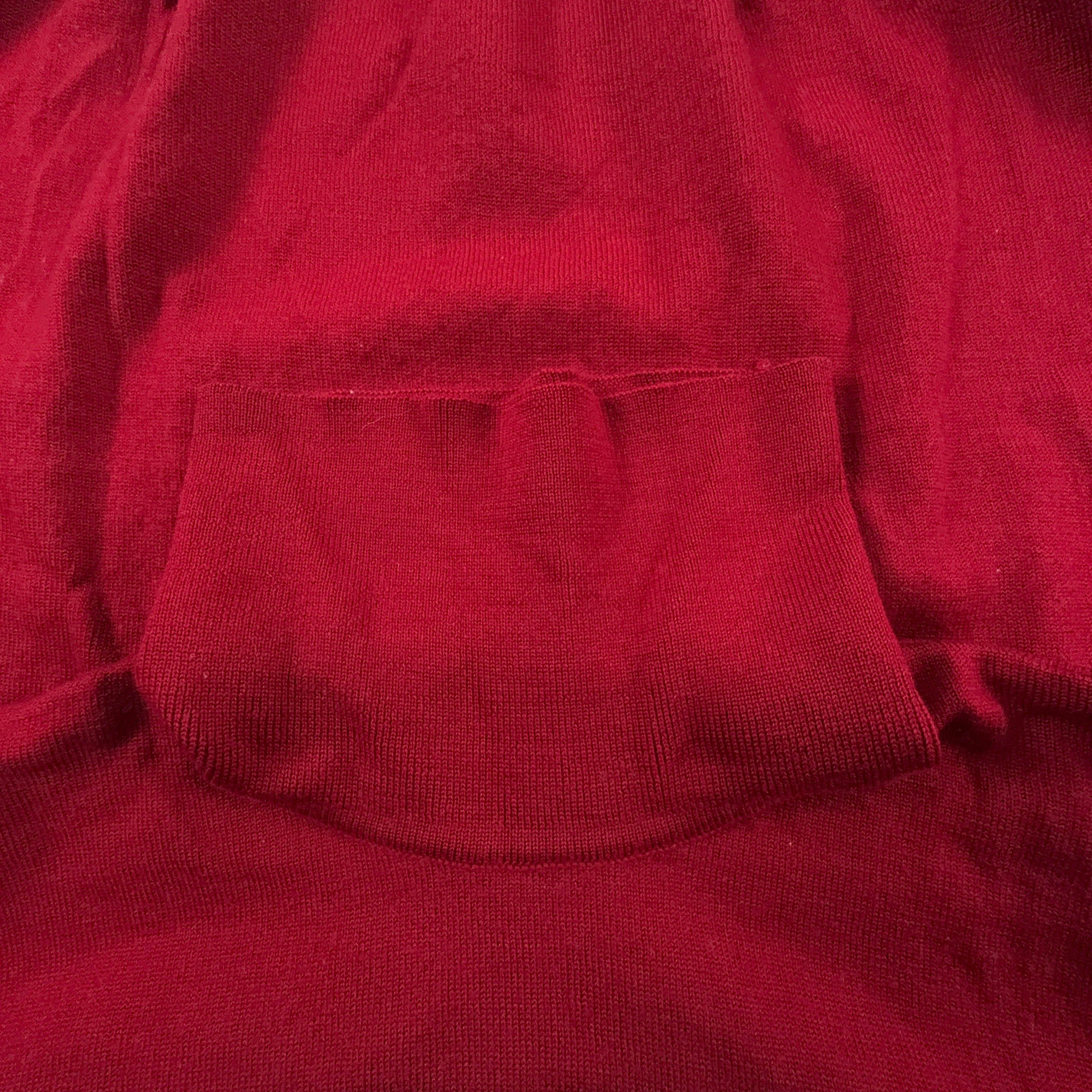 Maglione Lacoste rosso a collo alto logo ricamato 100% lana - Taglia S/M uomo