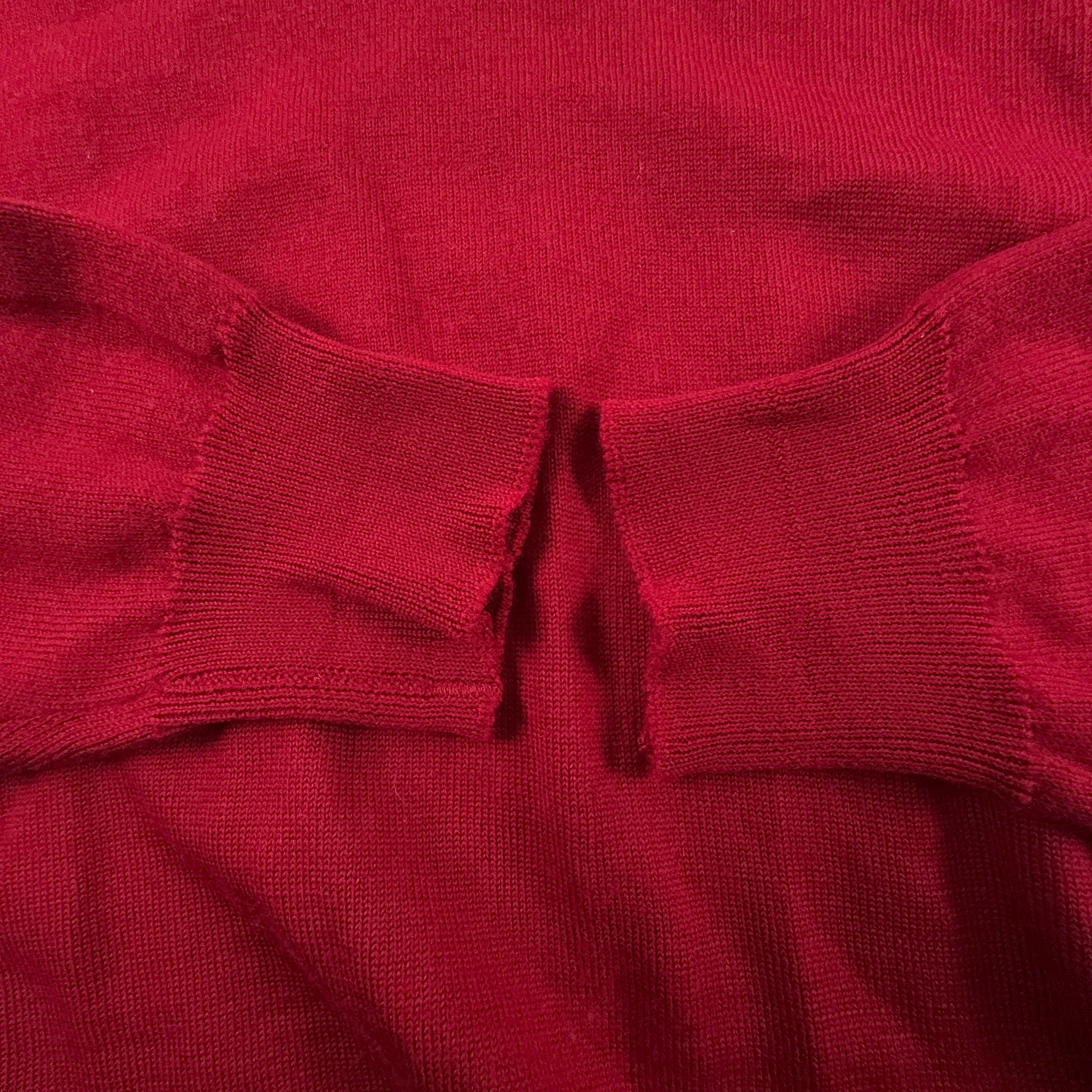 Maglione Lacoste rosso a collo alto logo ricamato 100% lana - Taglia S/M uomo