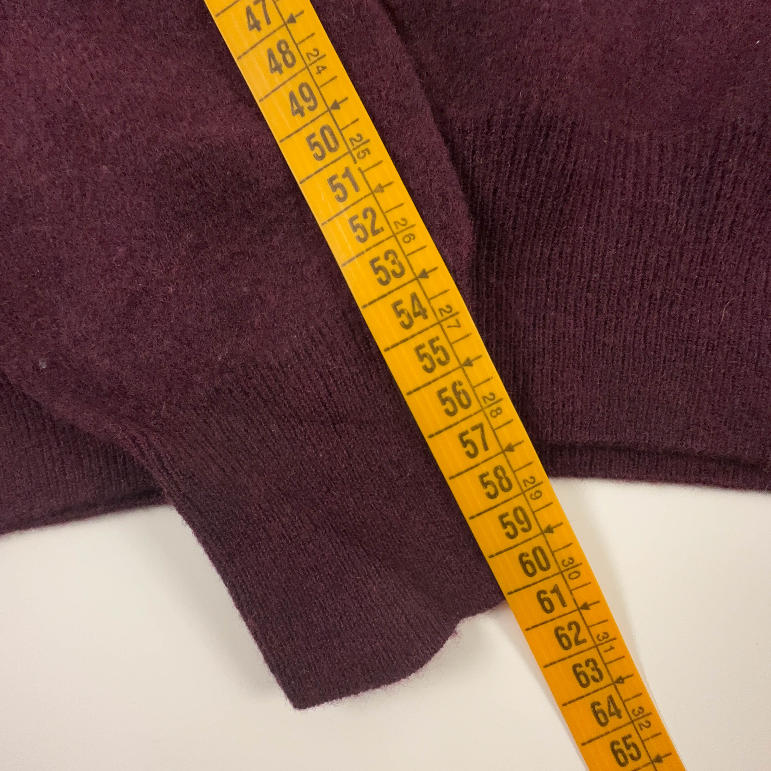 Maglione Fred Perry bordeaux scollo a V logo ricamato 100% lana - Taglia S uomo