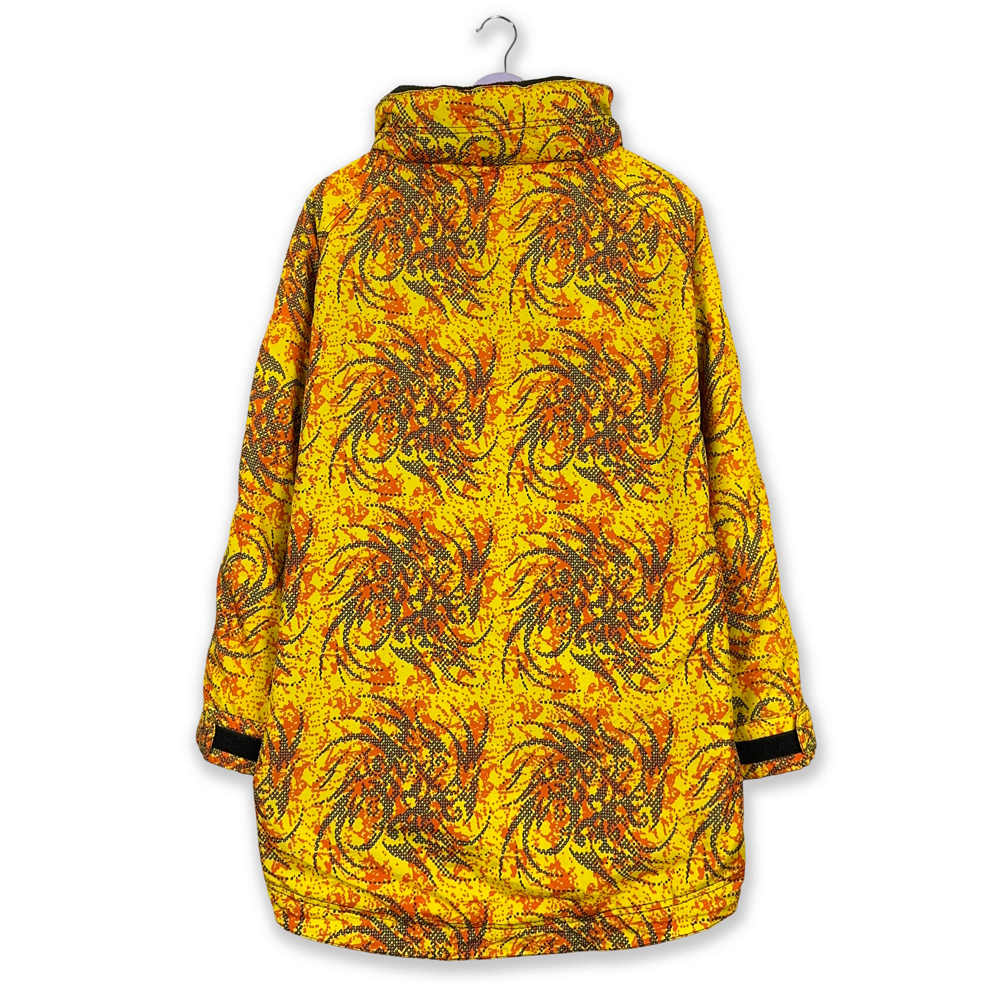 Giacca da Sci/Snowboard Vintage Powell gialla e arancione a fantasia - Taglia L/XL uomo