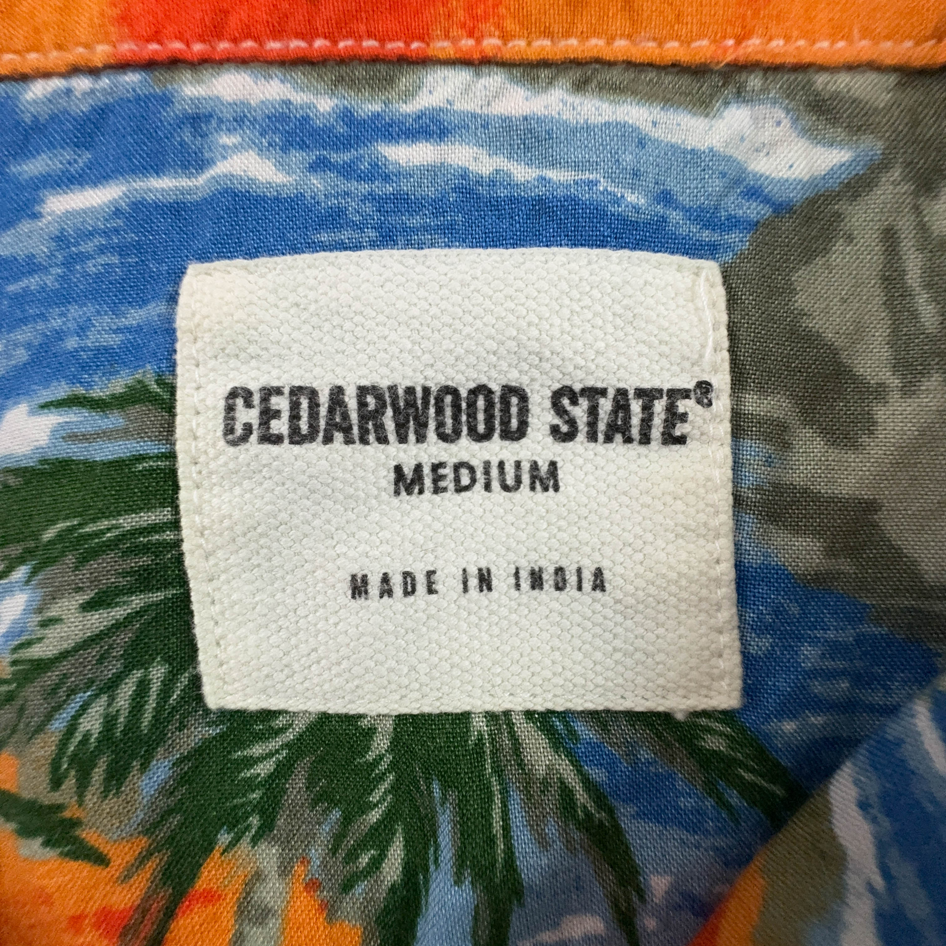 Orange and Green Hawaiian Style Vintage Shirt - Men's Size M/L