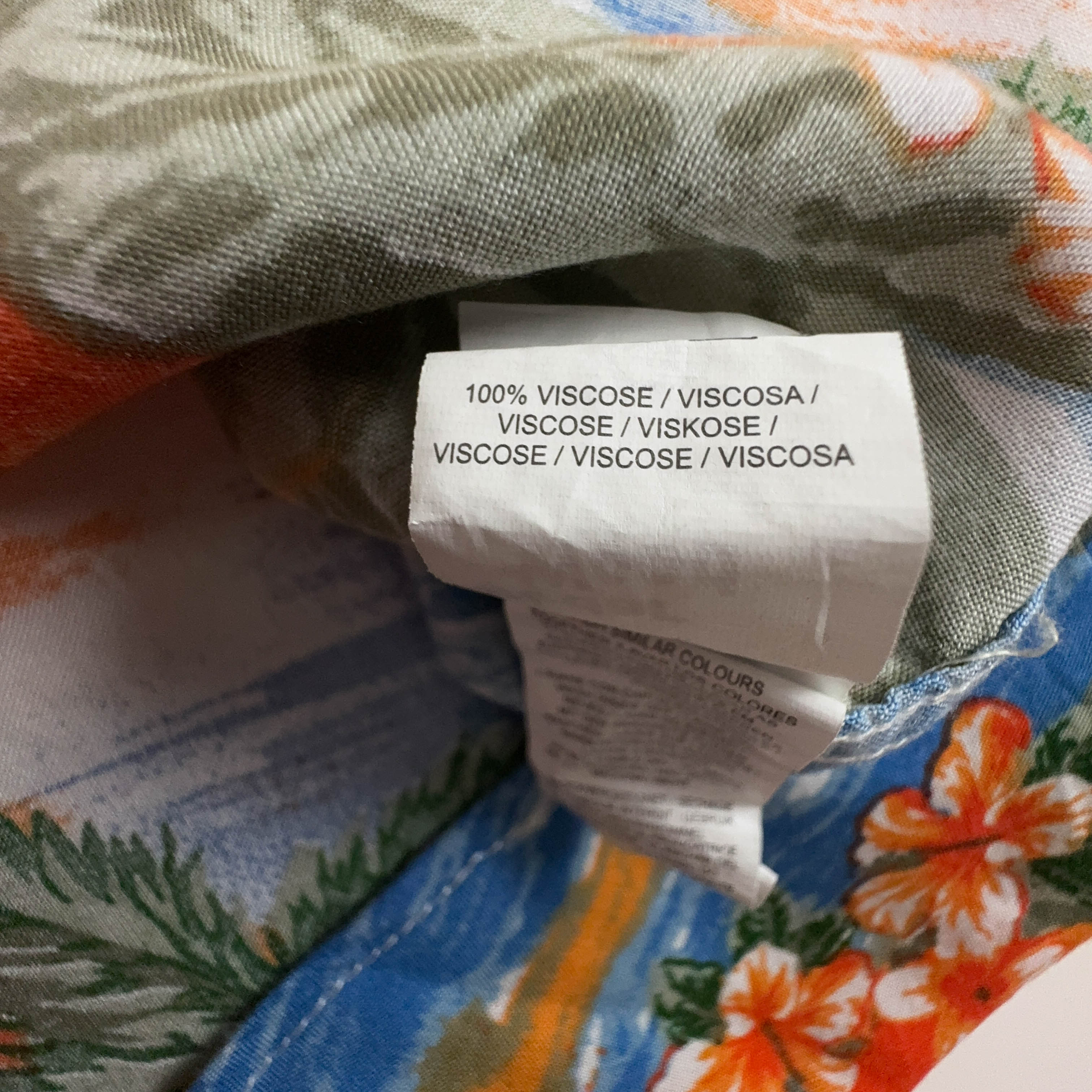 Orange and Green Hawaiian Style Vintage Shirt - Men's Size M/L