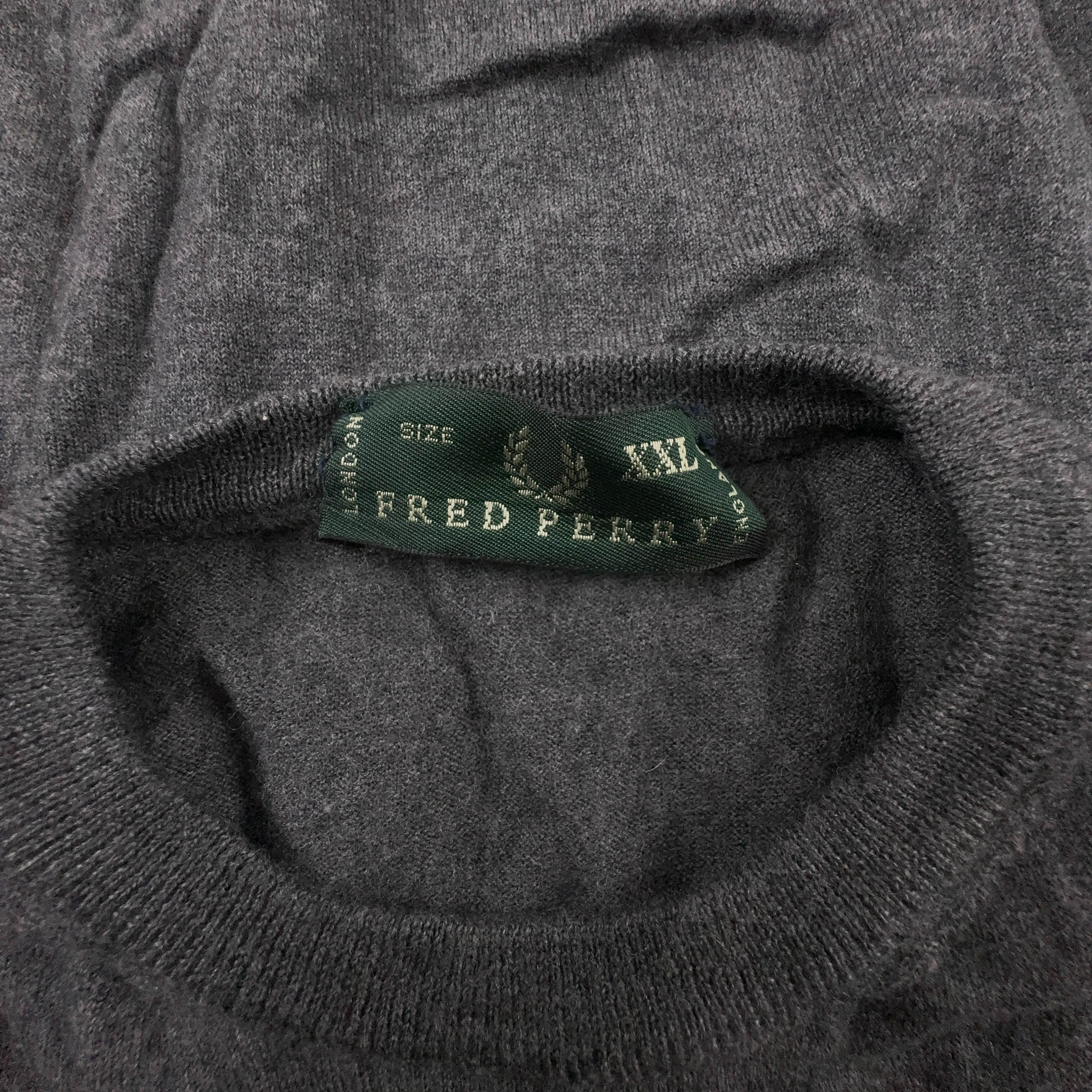 Maglione leggero Fred Perry grigio scuro girocollo misto lana - Taglia M uomo