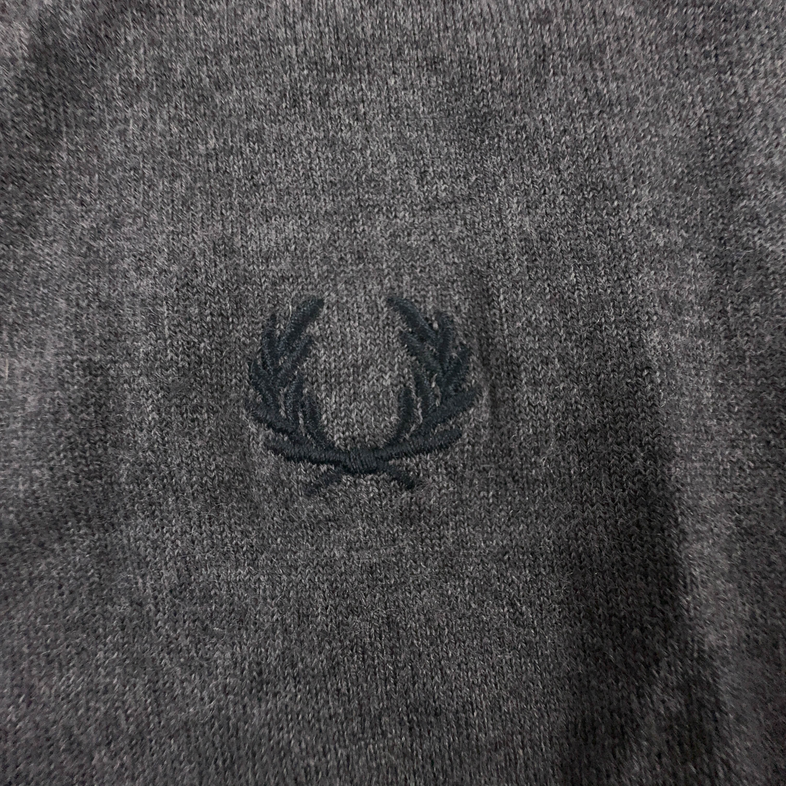Maglione leggero Fred Perry grigio scuro girocollo misto lana - Taglia M uomo