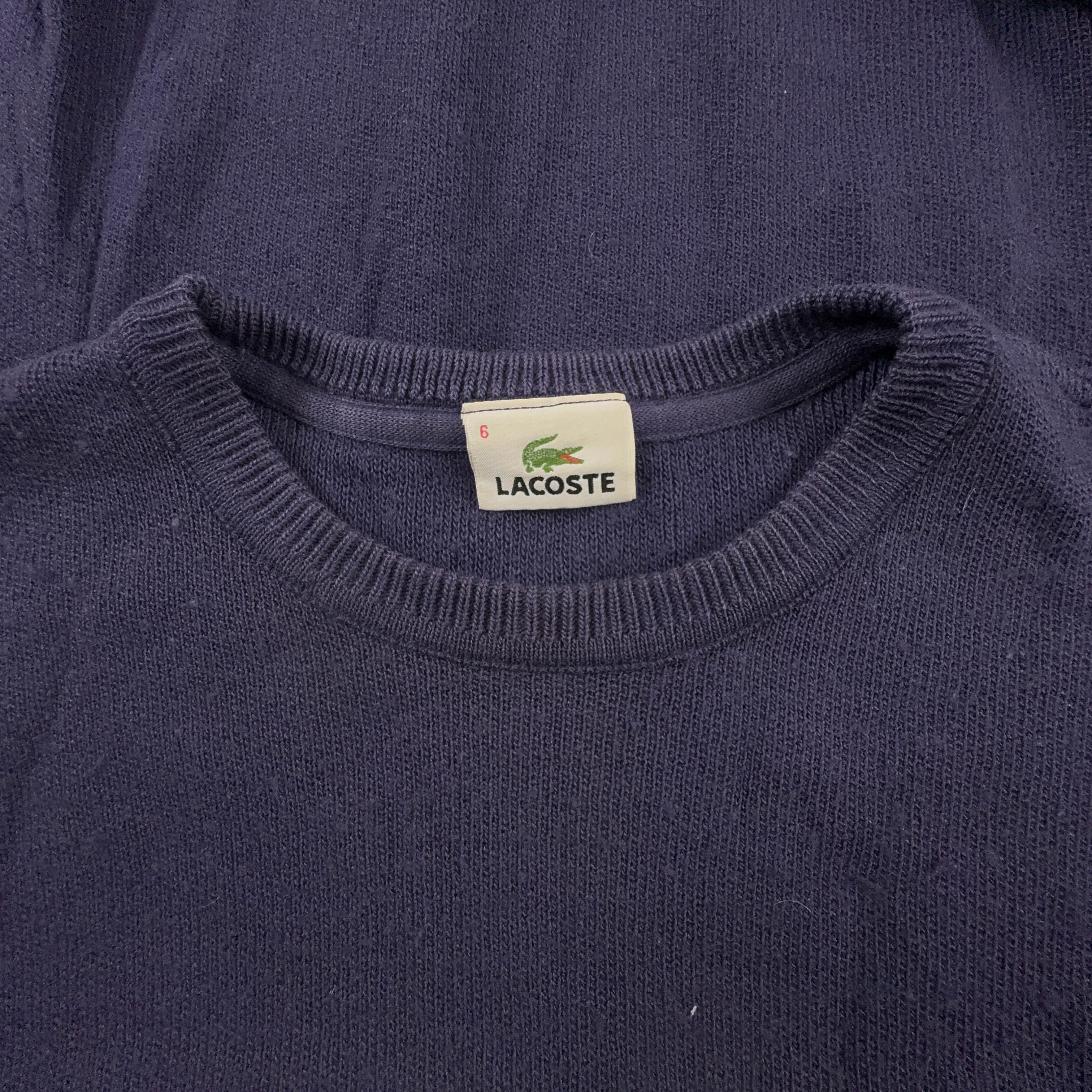 Maglione Lacoste viola a girocollo misto lana - Taglia L/XL uomo
