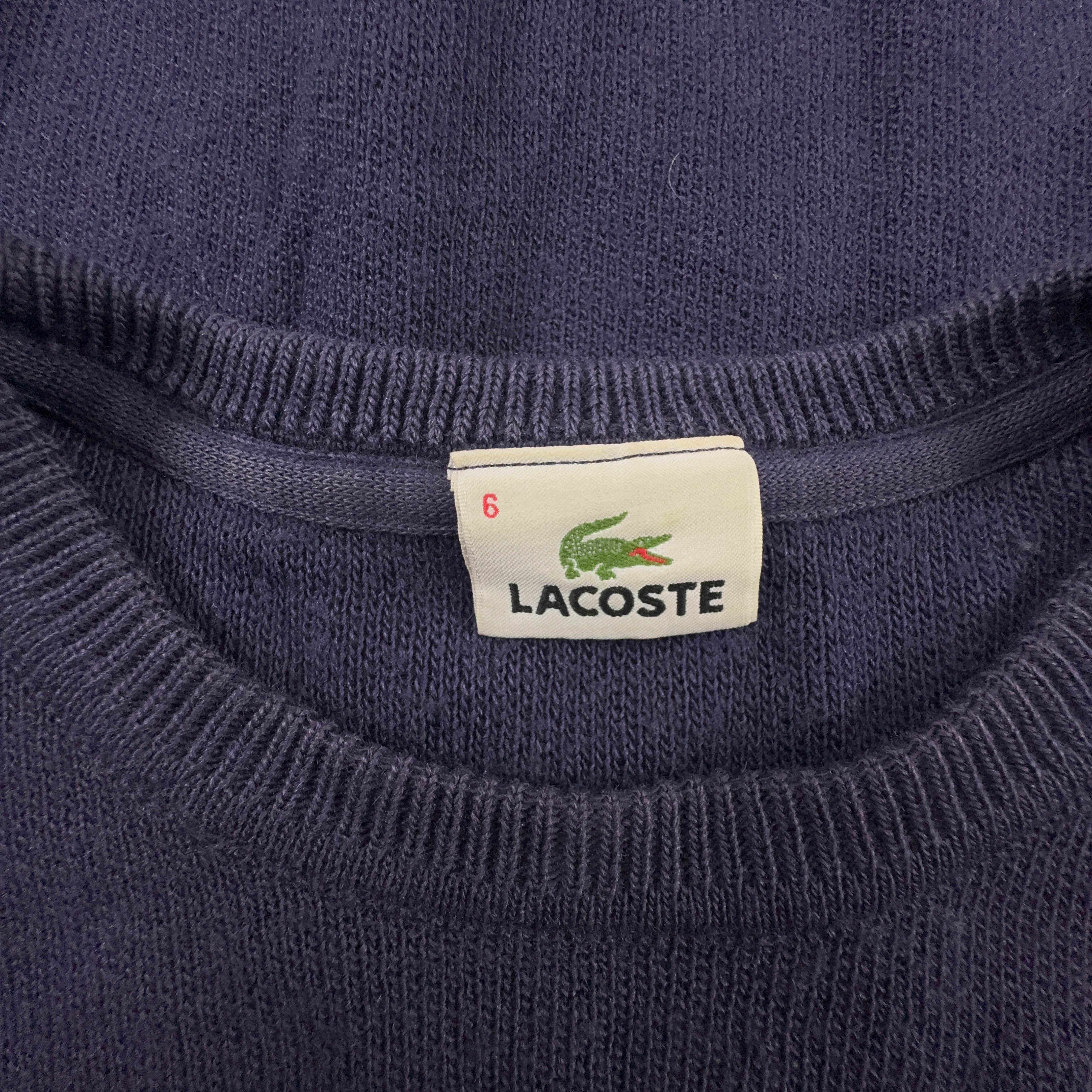 Maglione Lacoste viola a girocollo misto lana - Taglia L/XL uomo