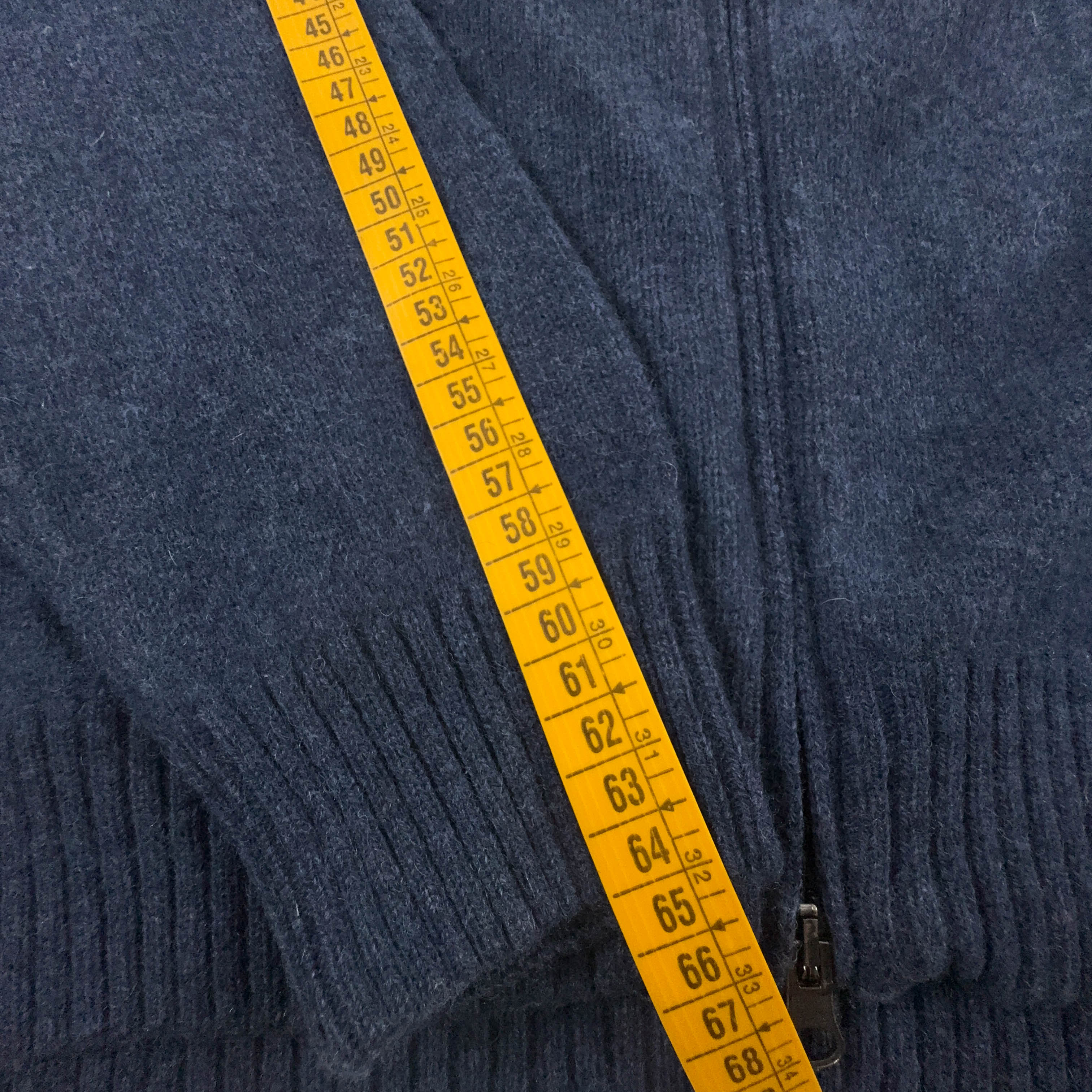 Maglione Vintage Marlboro Classics blu scuro con zip 80% lana - Taglia L/XL uomo