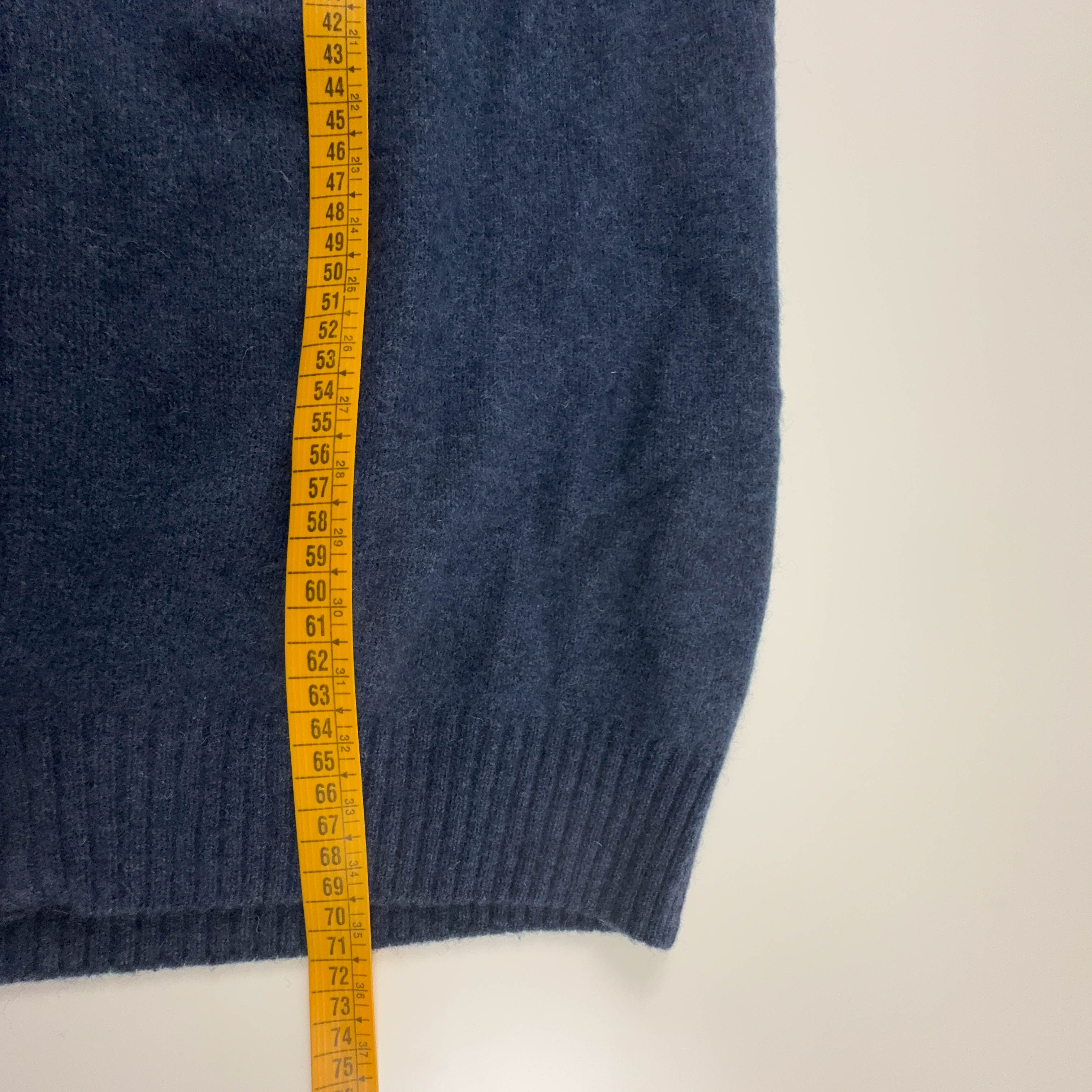 Maglione Vintage Marlboro Classics blu scuro con zip 80% lana - Taglia L/XL uomo