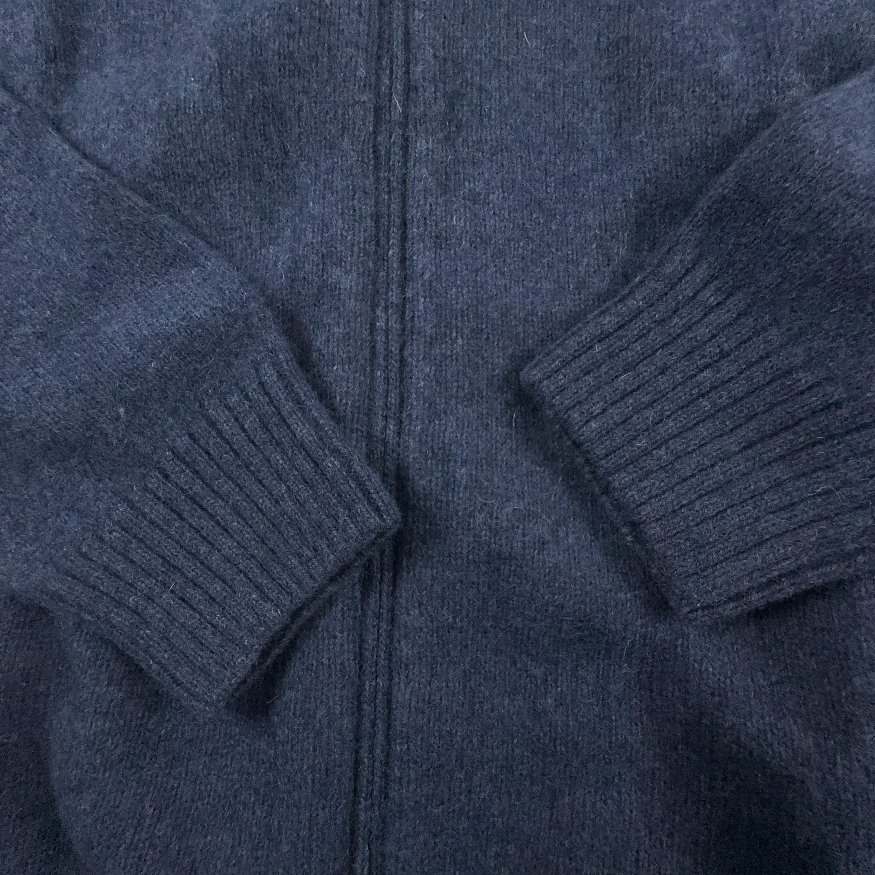 Maglione Vintage Marlboro Classics blu scuro con zip 80% lana - Taglia L/XL uomo