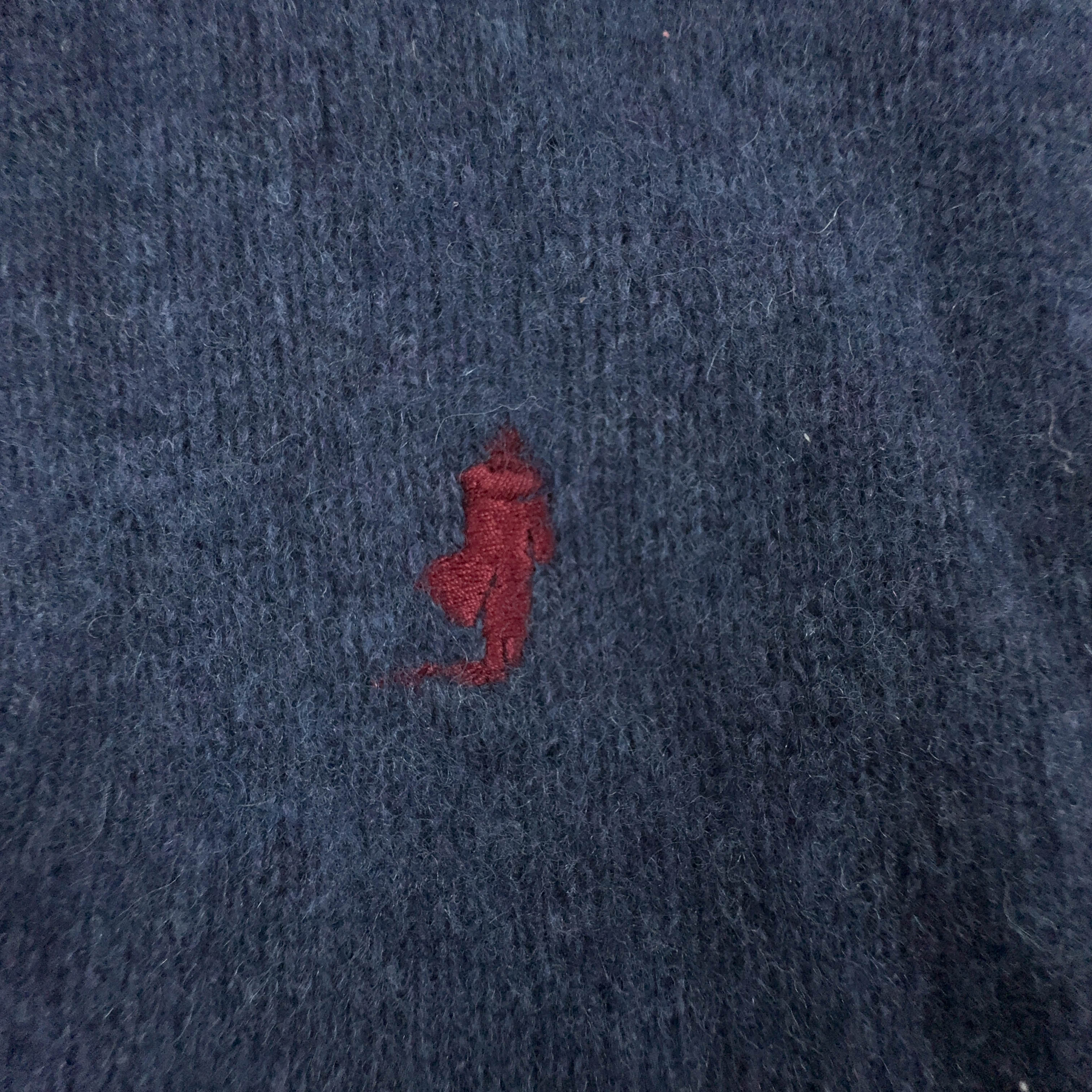 Maglione Vintage Marlboro Classics blu scuro con zip 80% lana - Taglia L/XL uomo