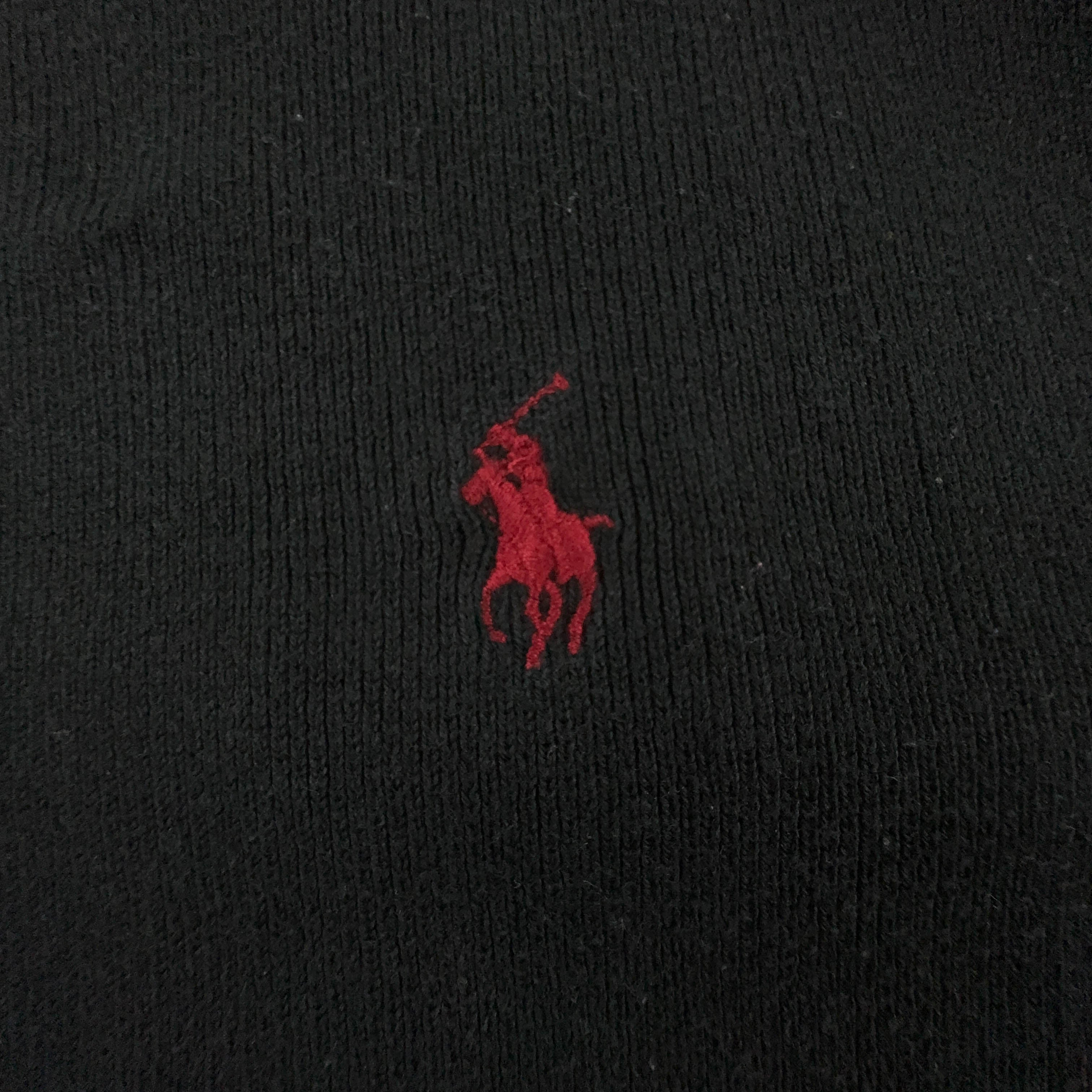 Maglione Ralph Lauren nero a girocollo con logo ricamato - Taglia M uomo